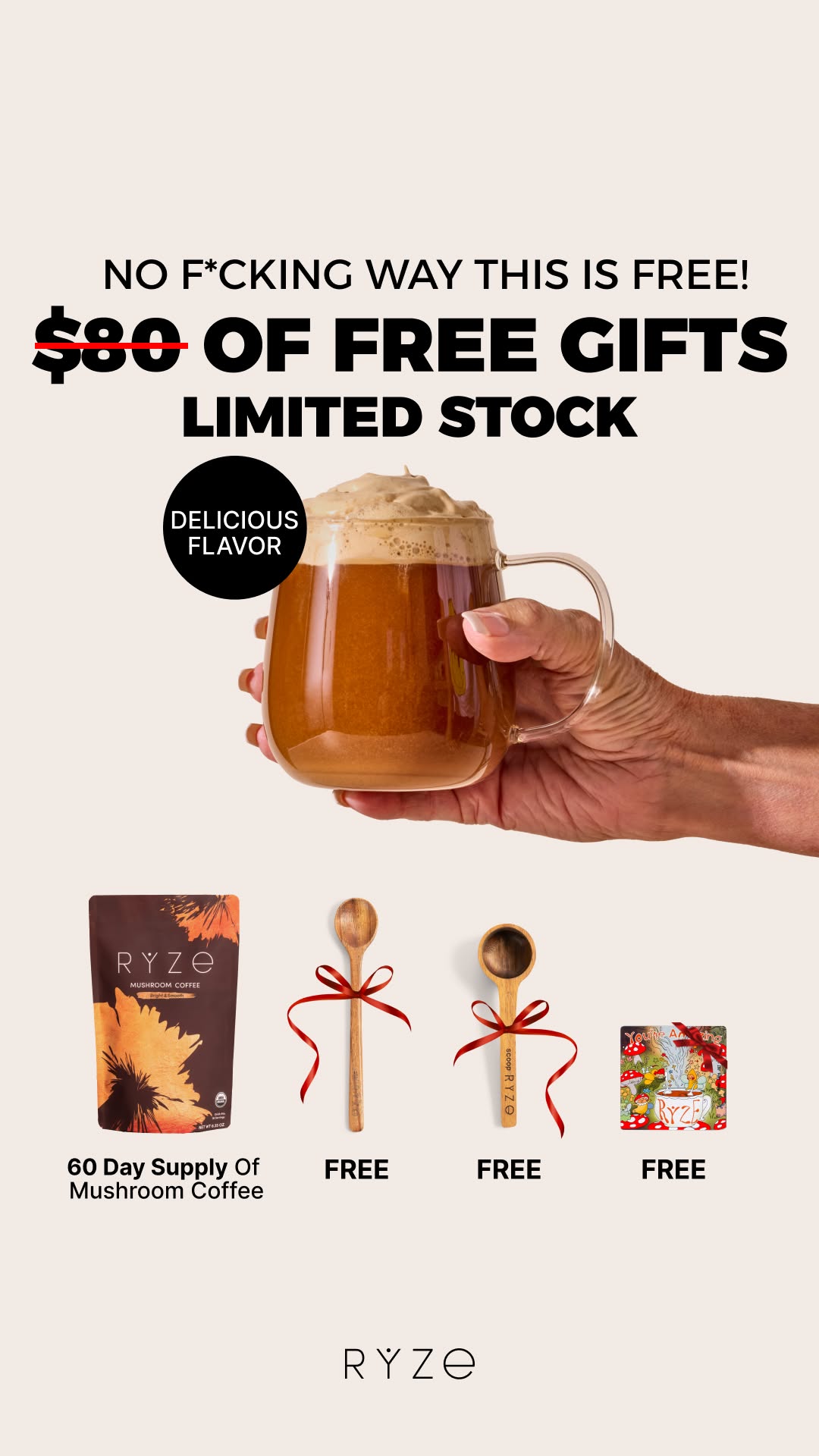 RYZE Superfoods Facebook ad