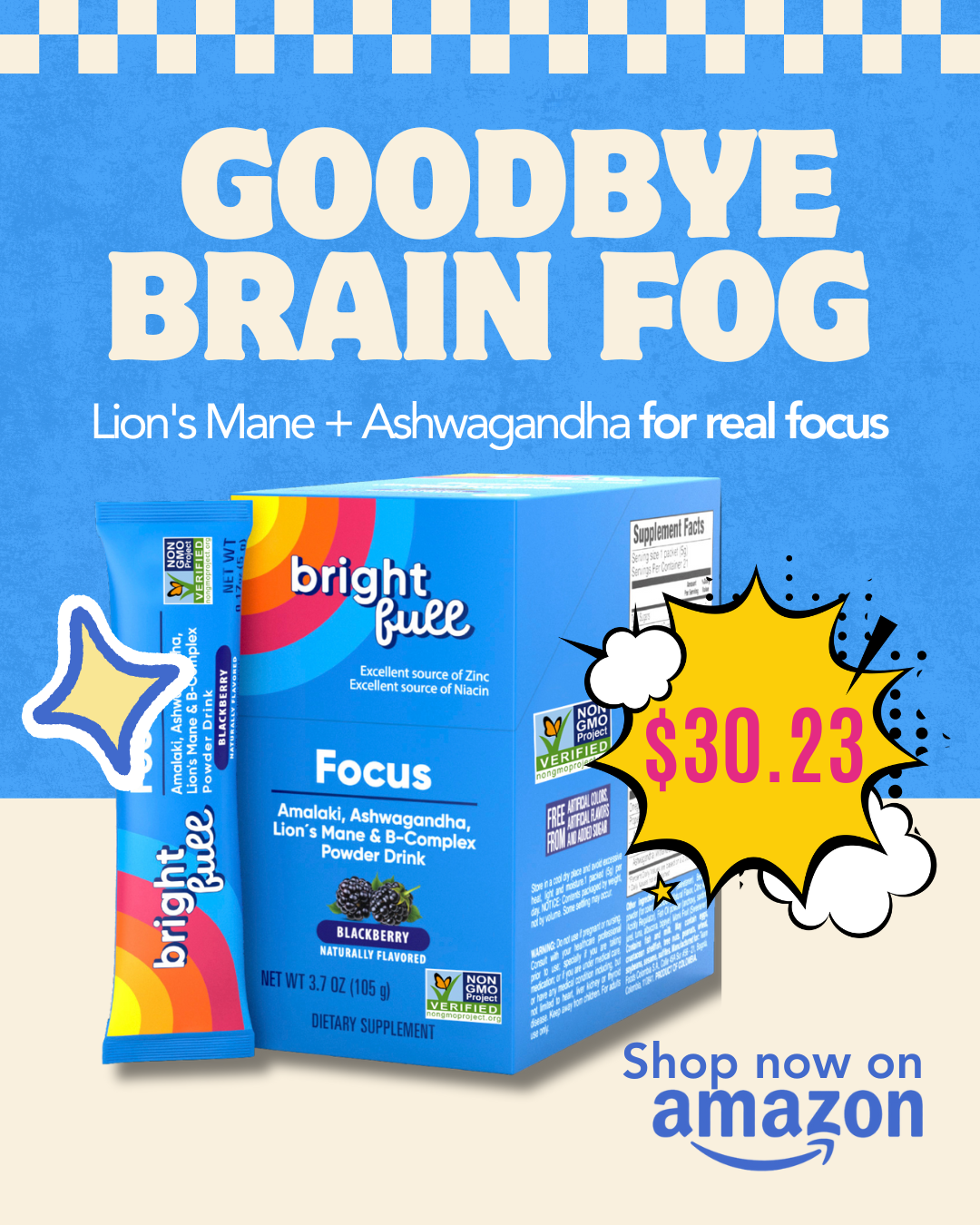 Brightfull Facebook ad: BRIGHTFULL Supplement Focus Sugar Free Dietary Supplement…