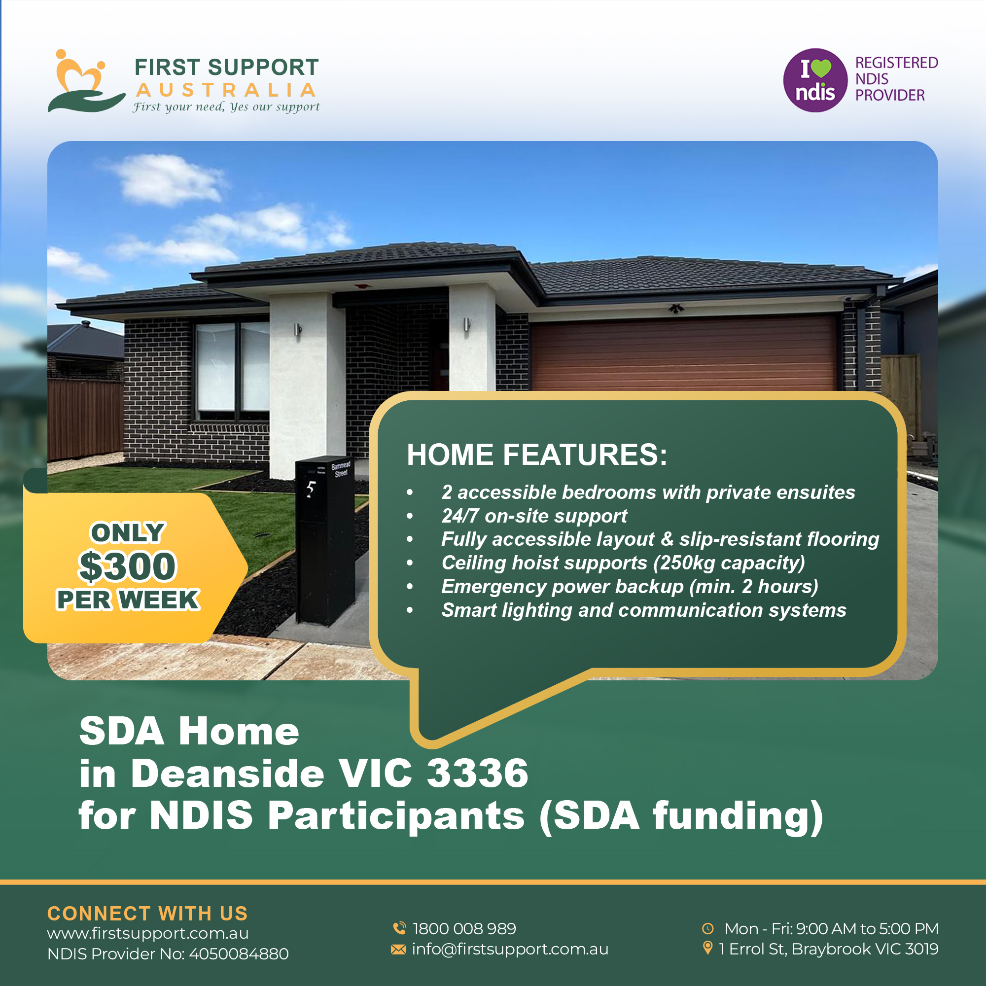 First Support Australia Facebook ad