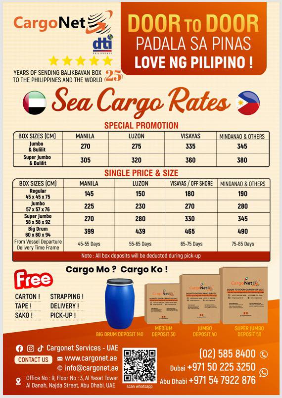 CargoNet Services - UAE Facebook ad: May libre ba pag nagpadala sa Cargonet?