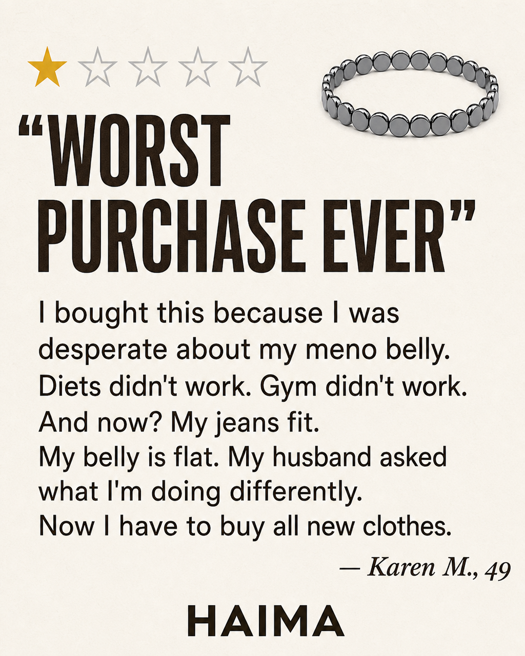 Haima Facebook ad: Haima Hematite Bracelet | Your Natural Menopause Solution