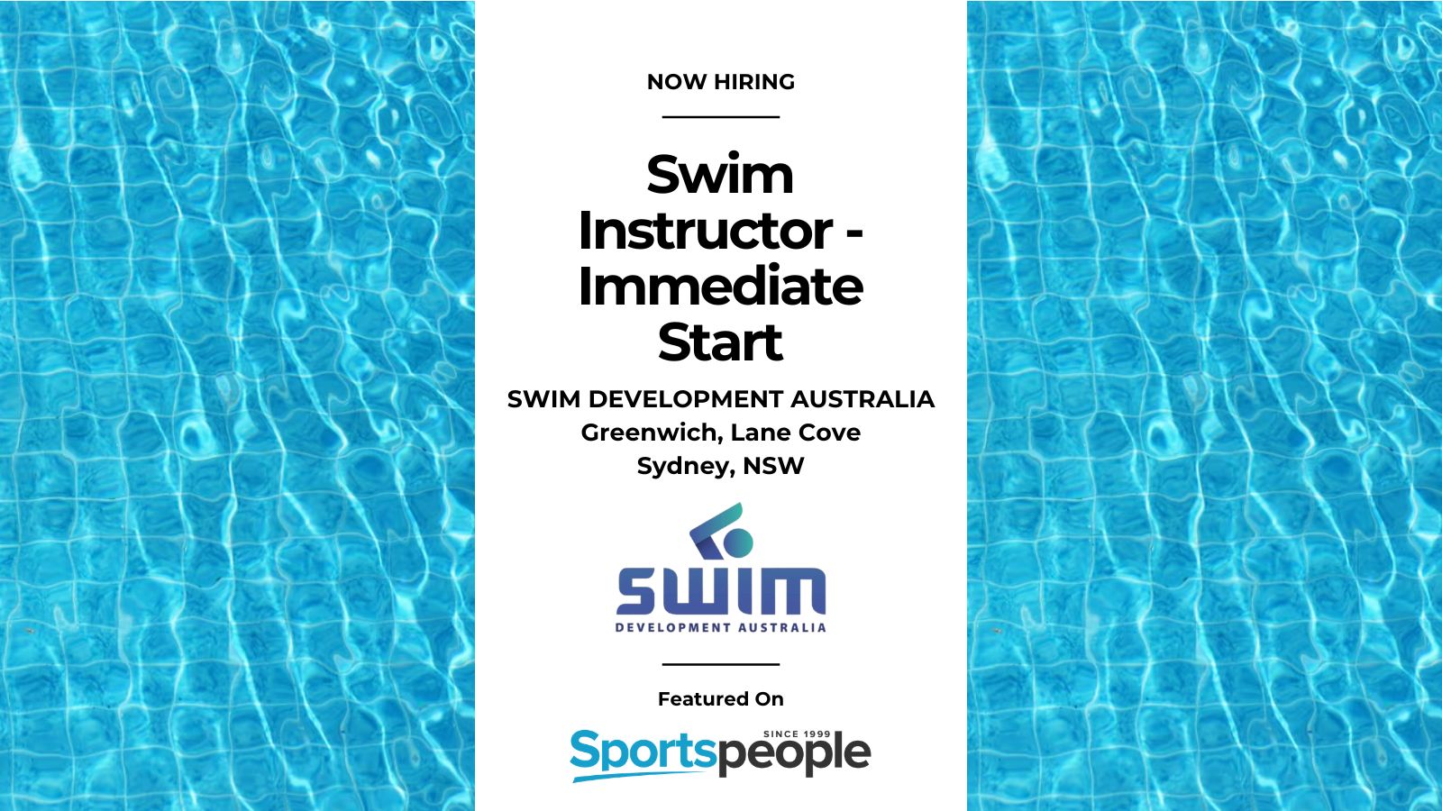 Sportspeople - Australia's Largest Sports Jobsite Facebook ad: Swim Instructor - Immediate Start | Swim Development…