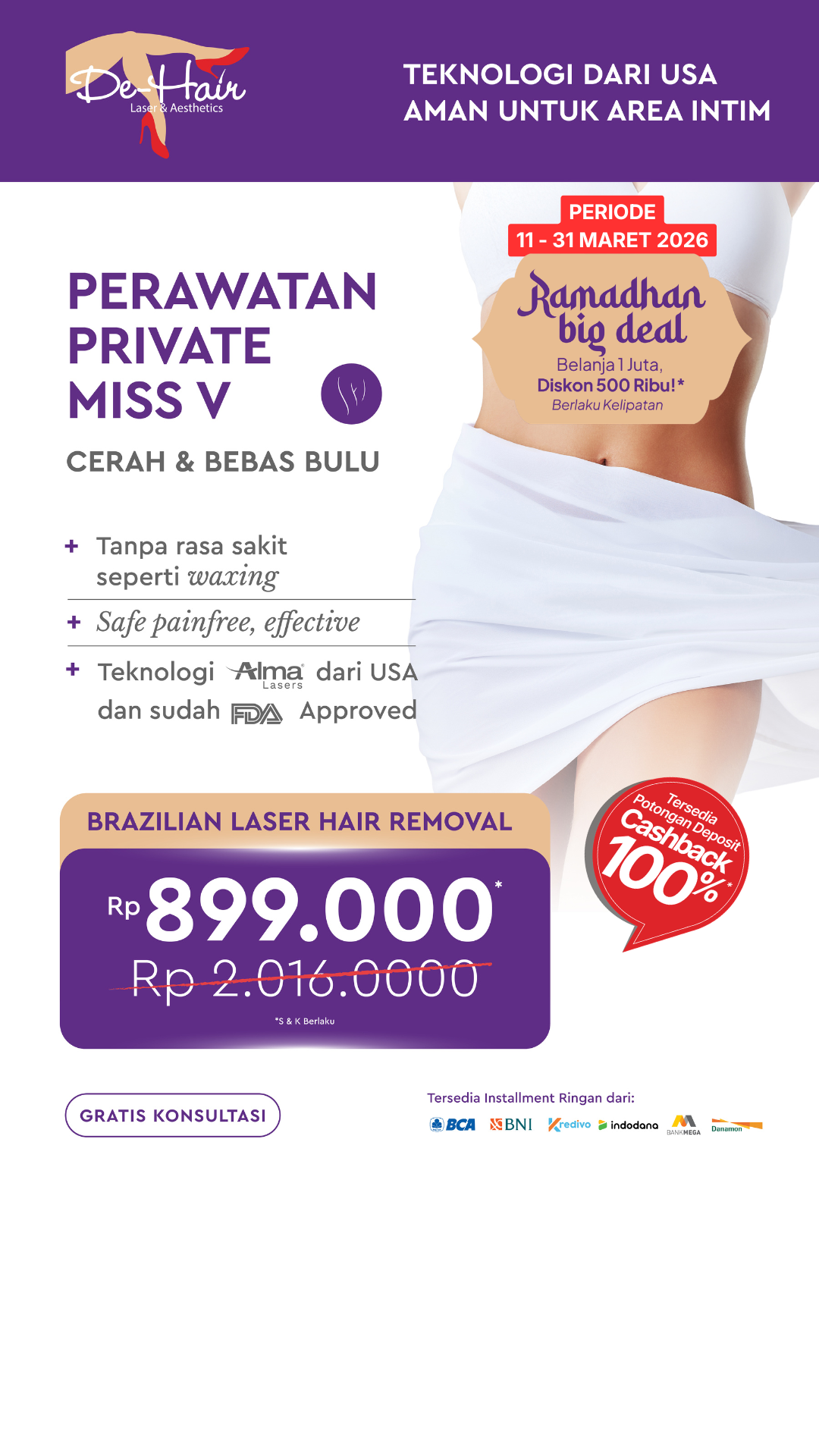 De-Hair Laser Hair Removal Facebook ad