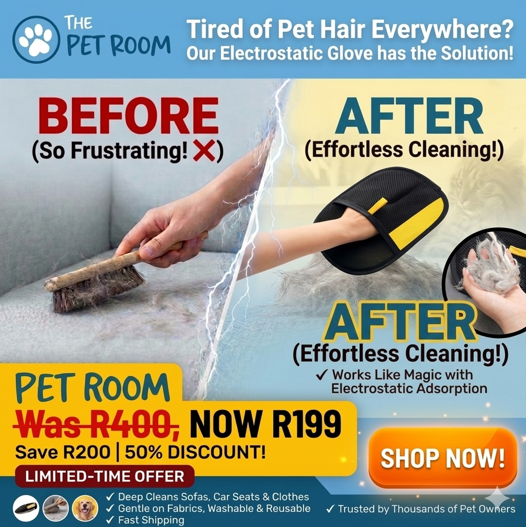 The pet room Facebook ad: Save R200 Today, 50% OFF