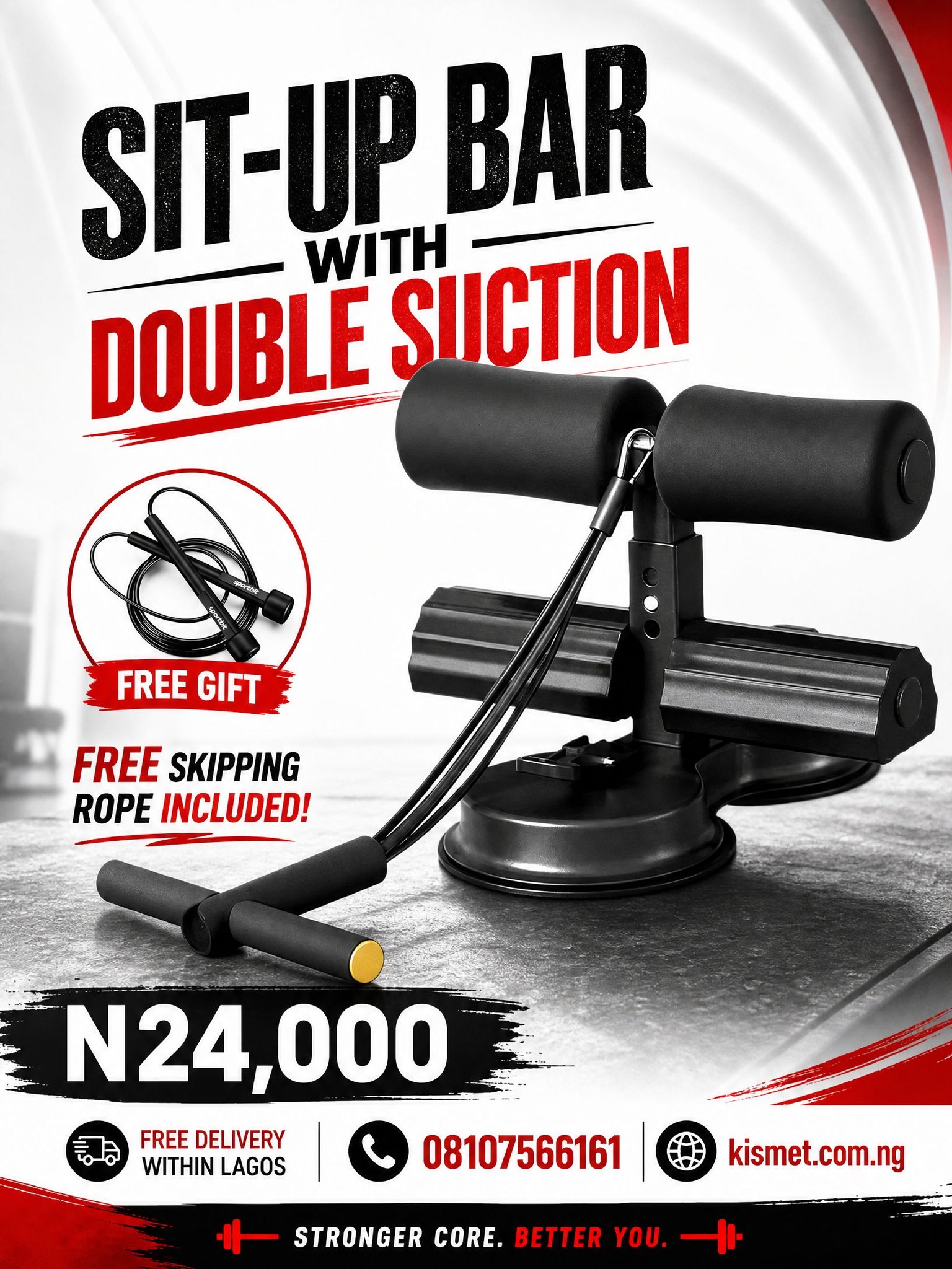 Kismet.com.ng Facebook ad: Get stronger abs and enjoy better home workouts…
