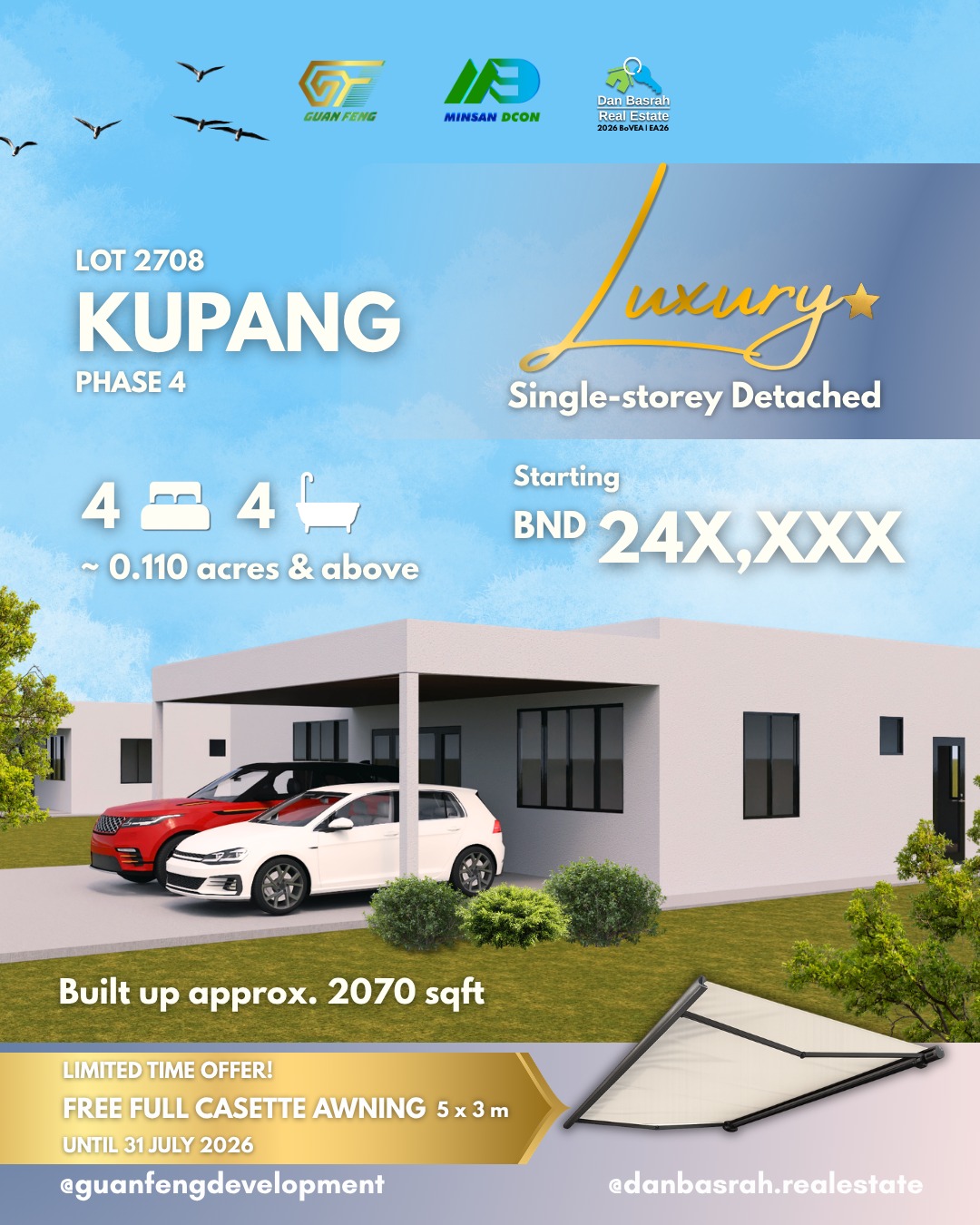 Minsan Dcon Sdn Bhd Facebook ad: Luxury. Space. Comfort.