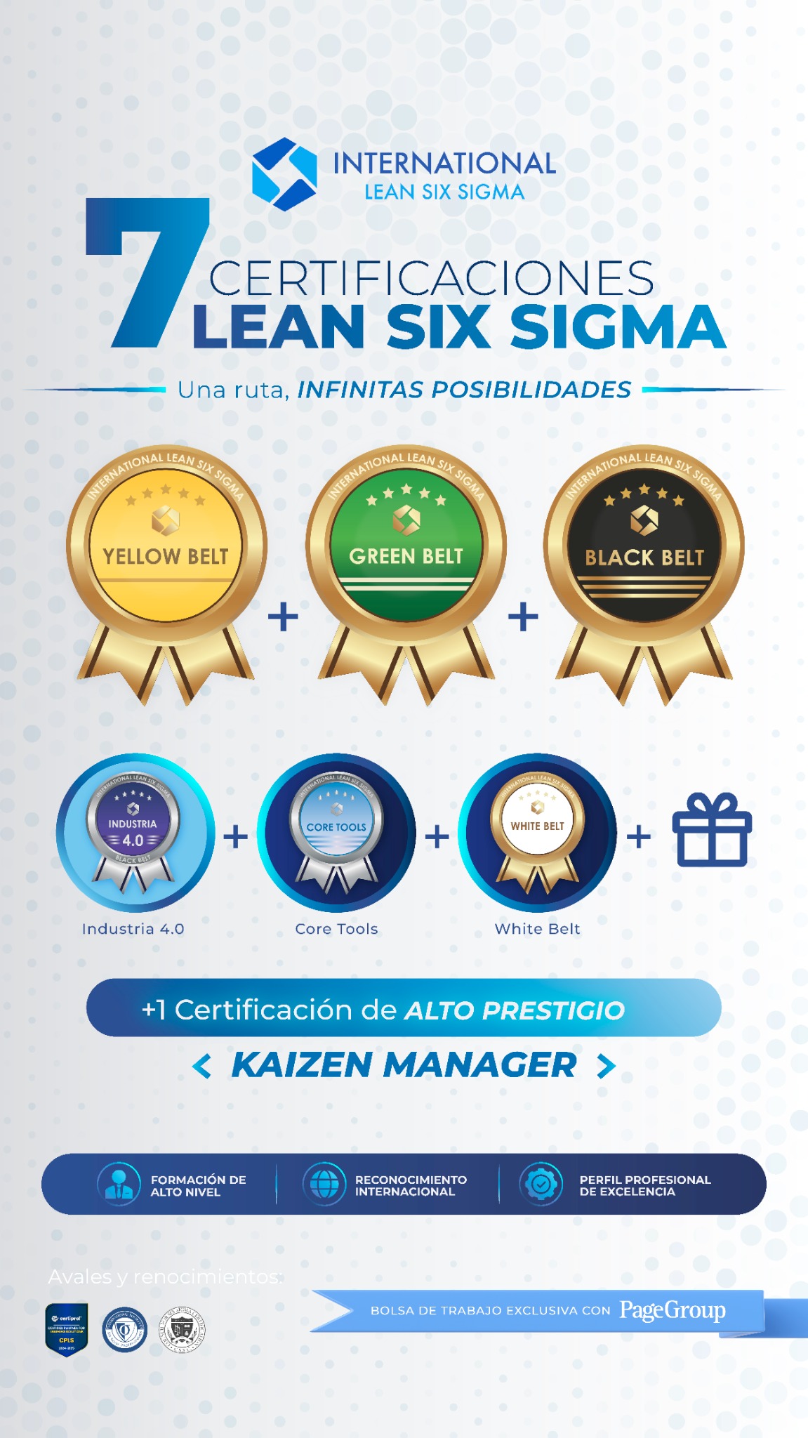 International Lean Six Sigma Facebook ad: Lean Six Sigma con certificaciones que nadie más ofrece