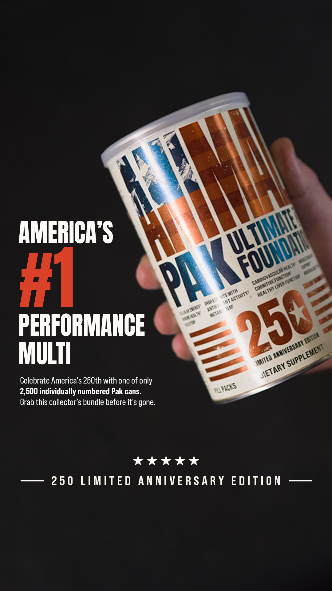 The Official Animal Pak page Facebook ad