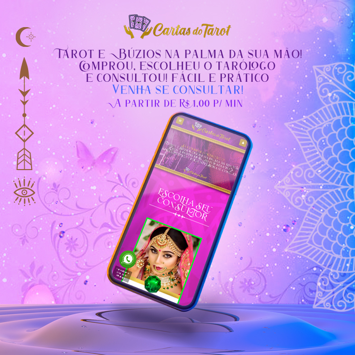 Cartas do Tarot Facebook ad: Tarot e Búzios na palma da sua mão!