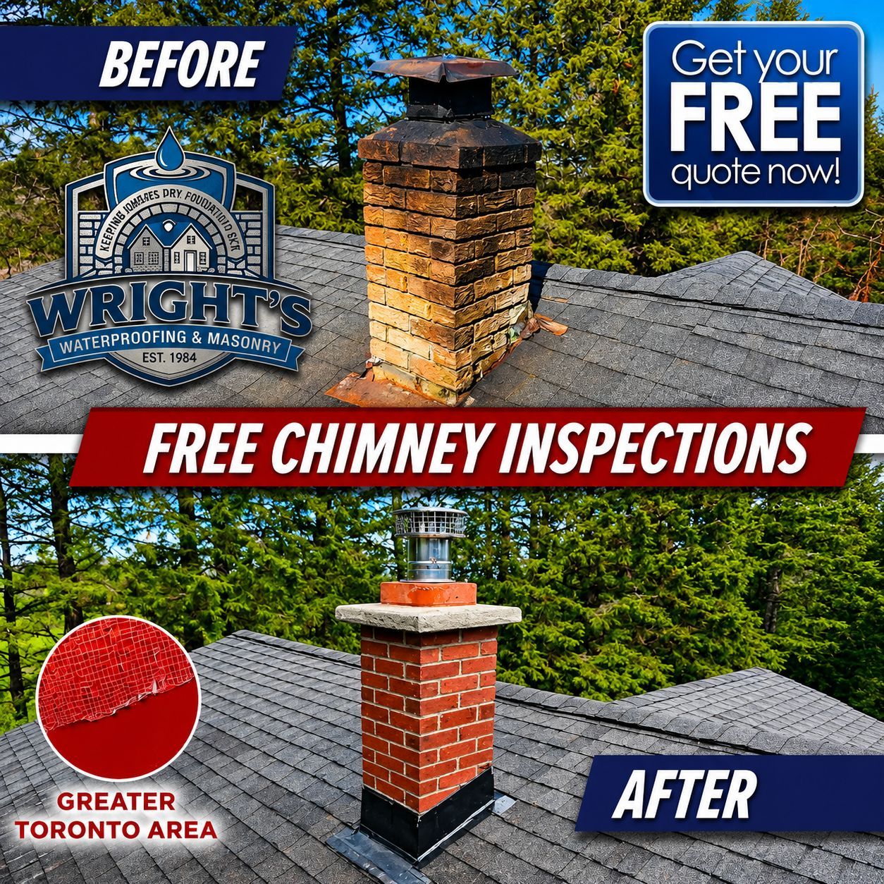 Wright’s Waterproofing and Masonry Toronto Facebook ad: Toronto Don’t wait until it gets worse.