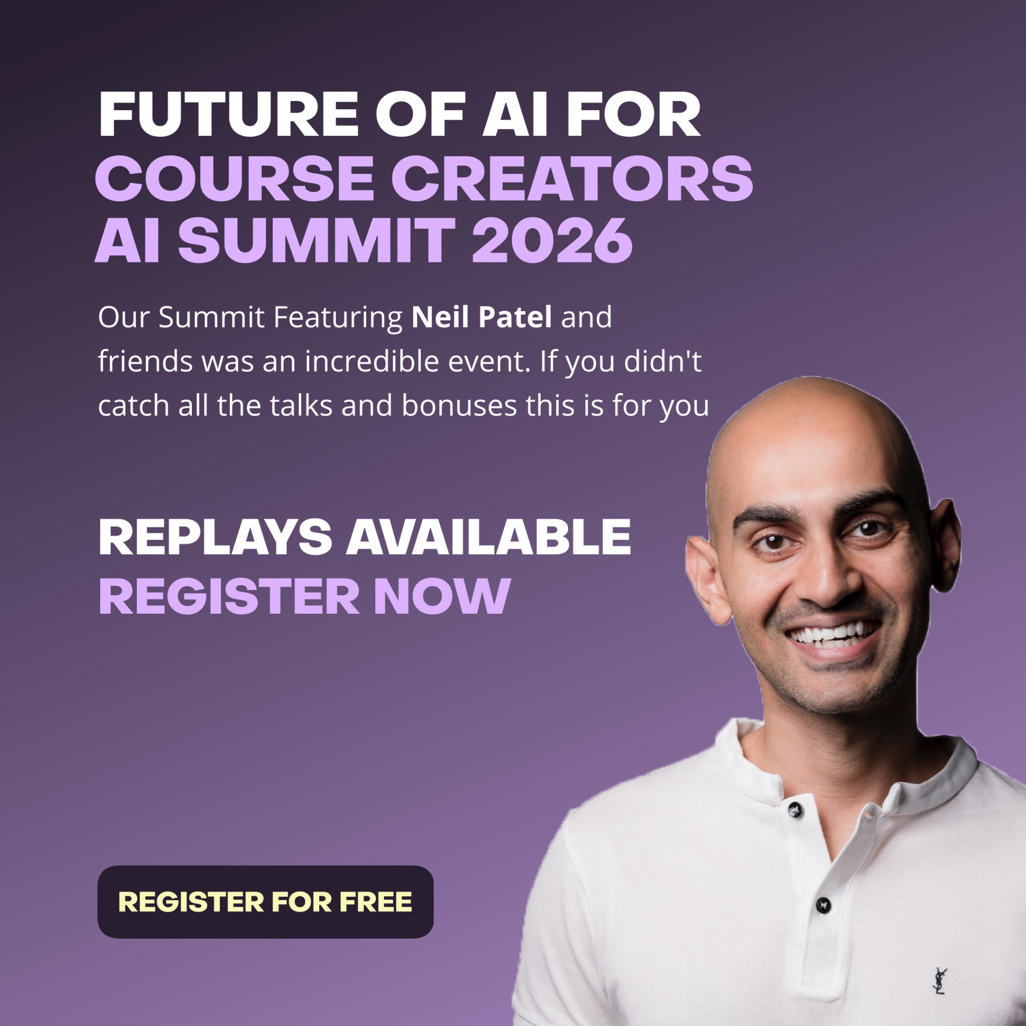 Zenler Facebook ad: AI Summit Replay Now Available