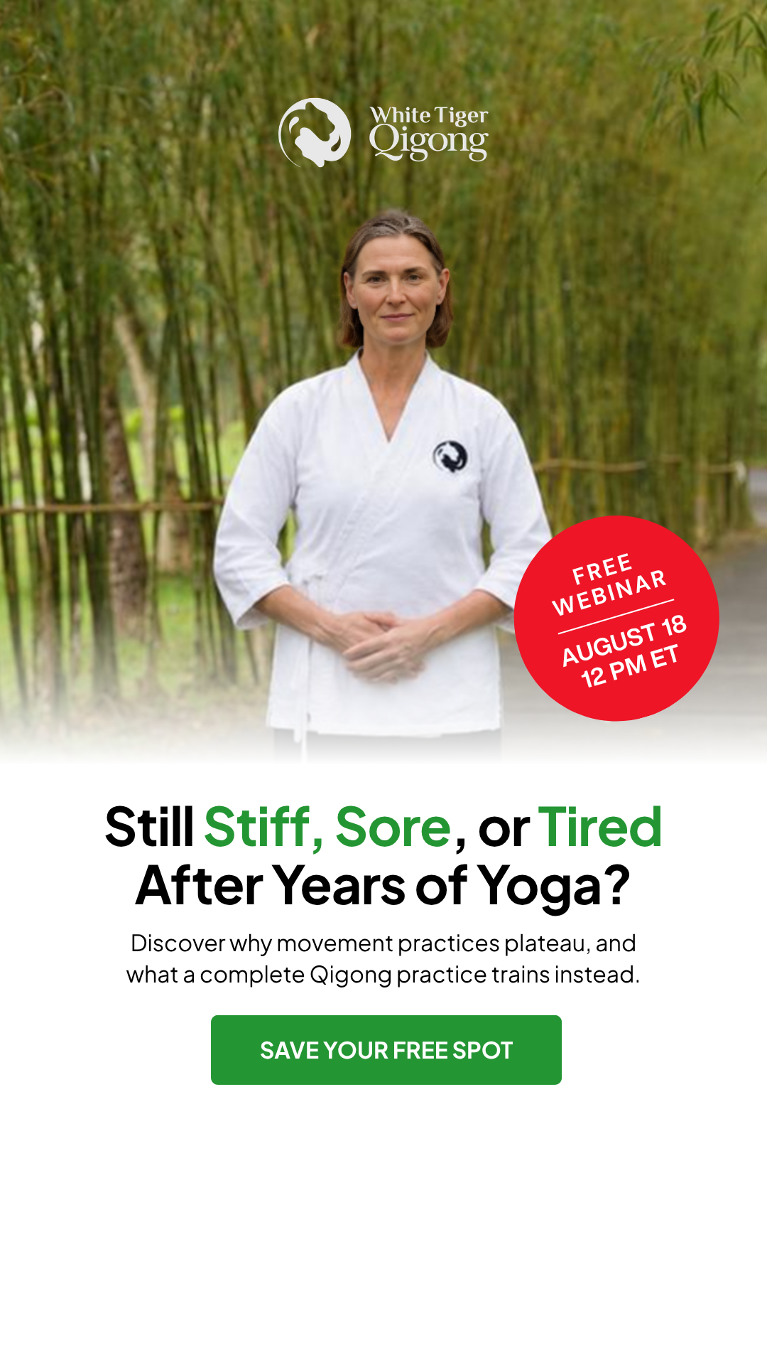 White Tiger Qigong Facebook ad
