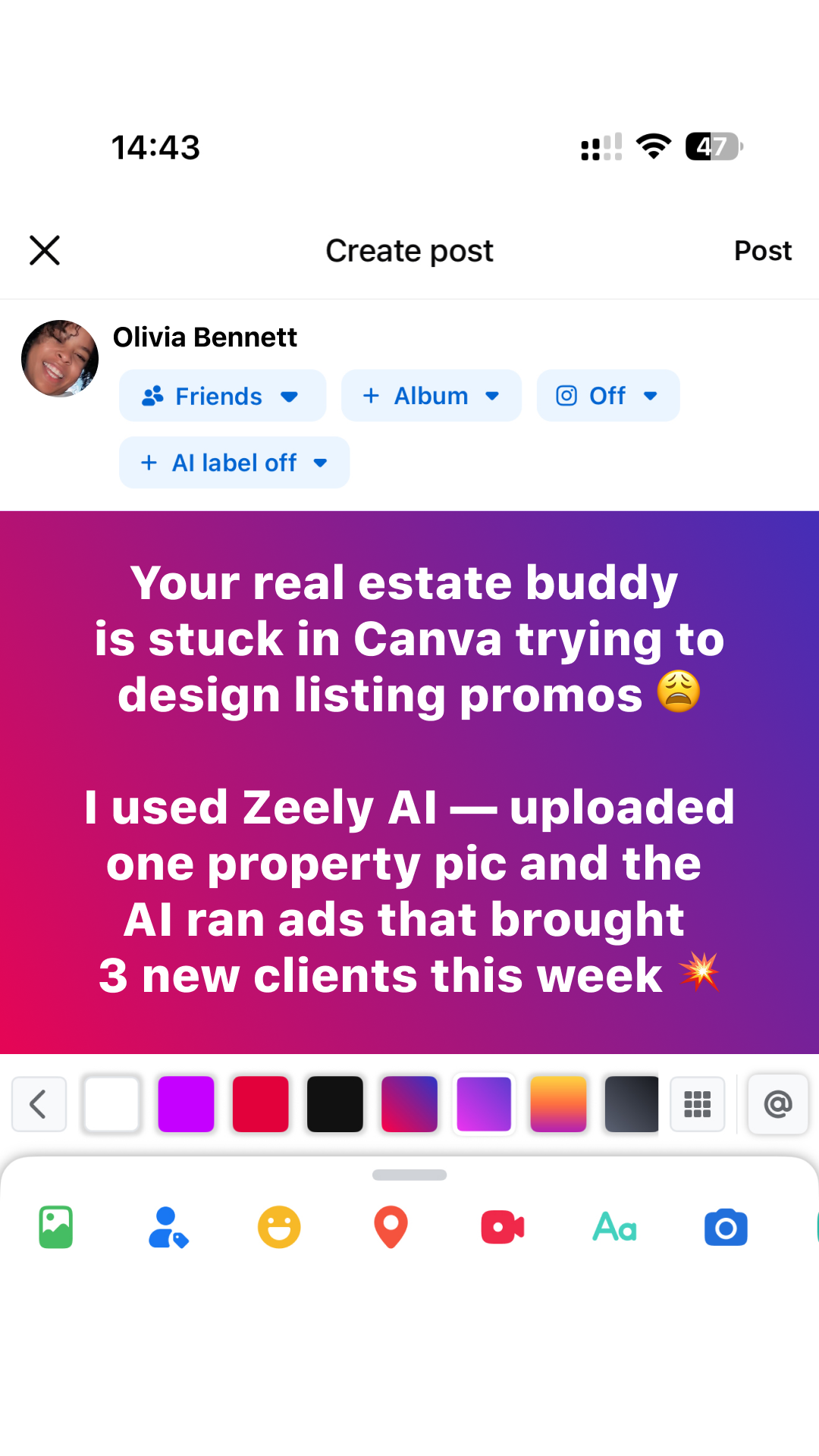 Zeely Facebook ad