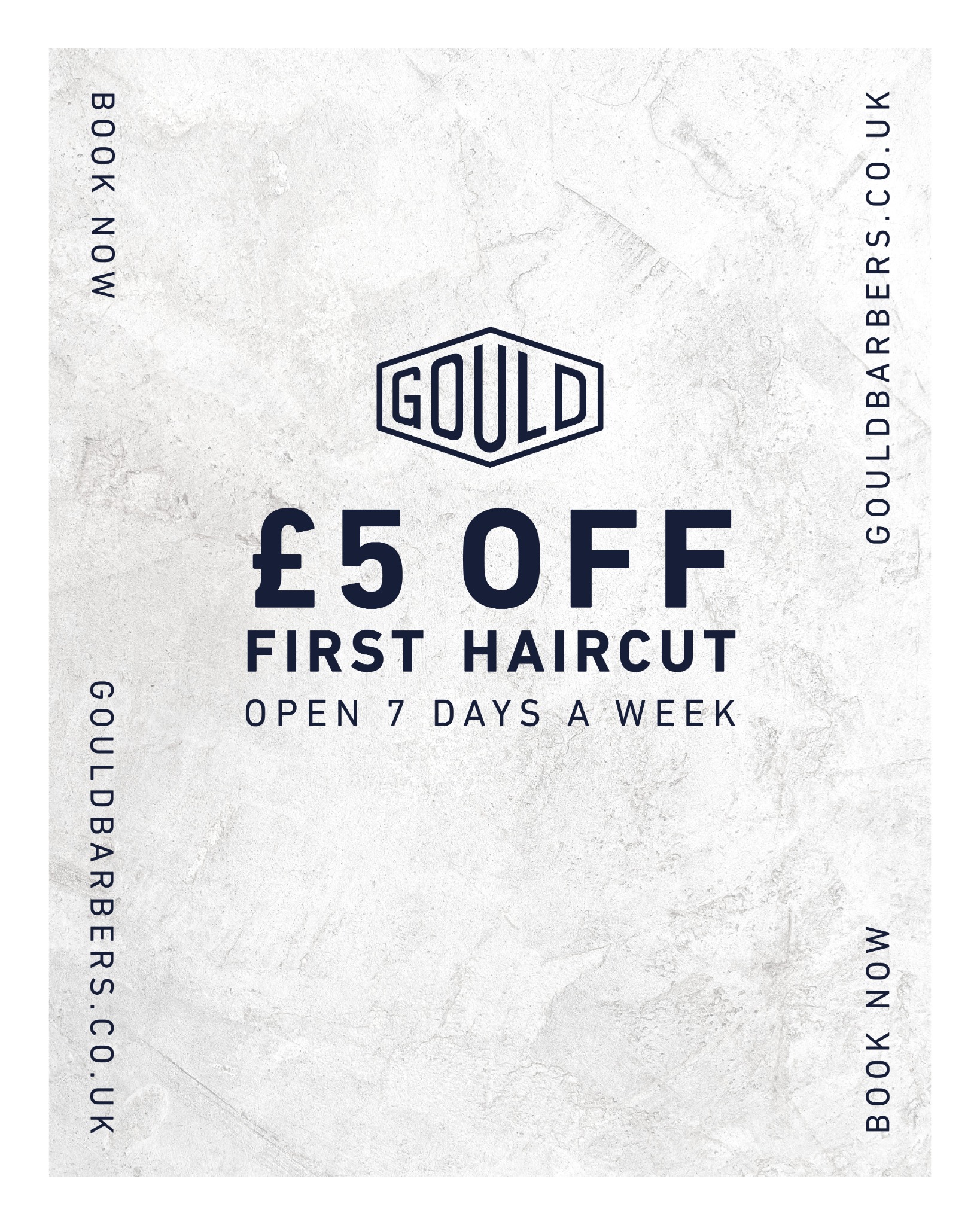 Gould Barbers Facebook ad: £5 off your First Haitcut