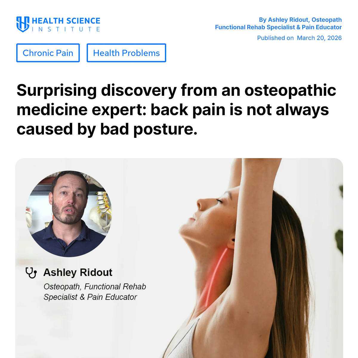 Ashley Ridout Osteopath Facebook ad