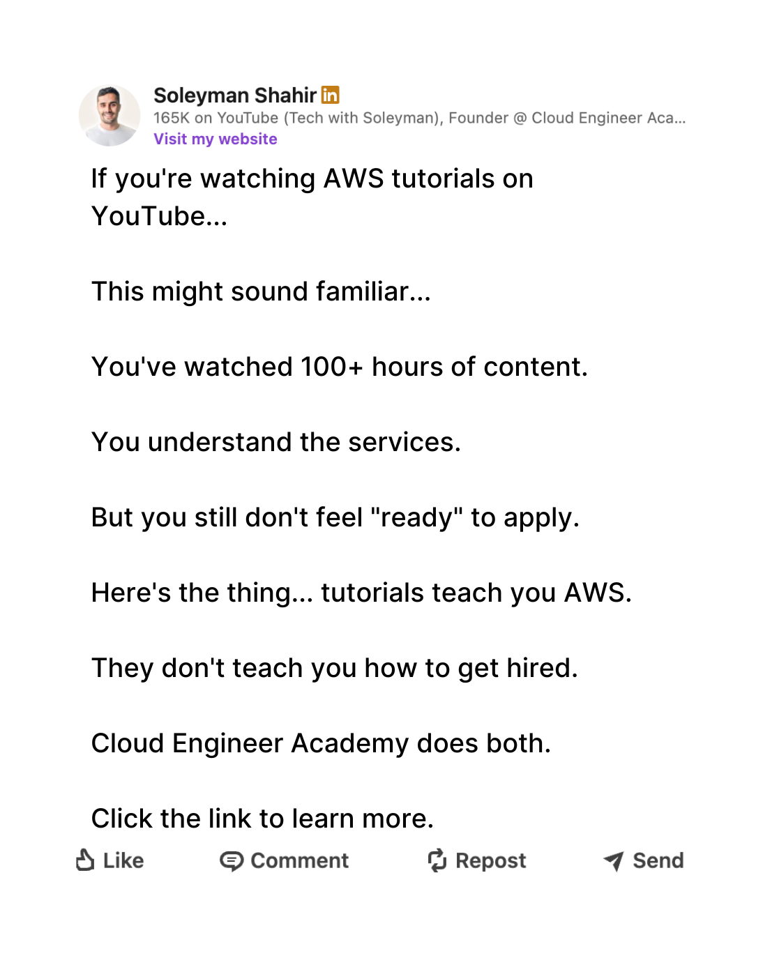 Soleyman Shahir Facebook ad: >>> Become a 6-Figure Cloud Engineer