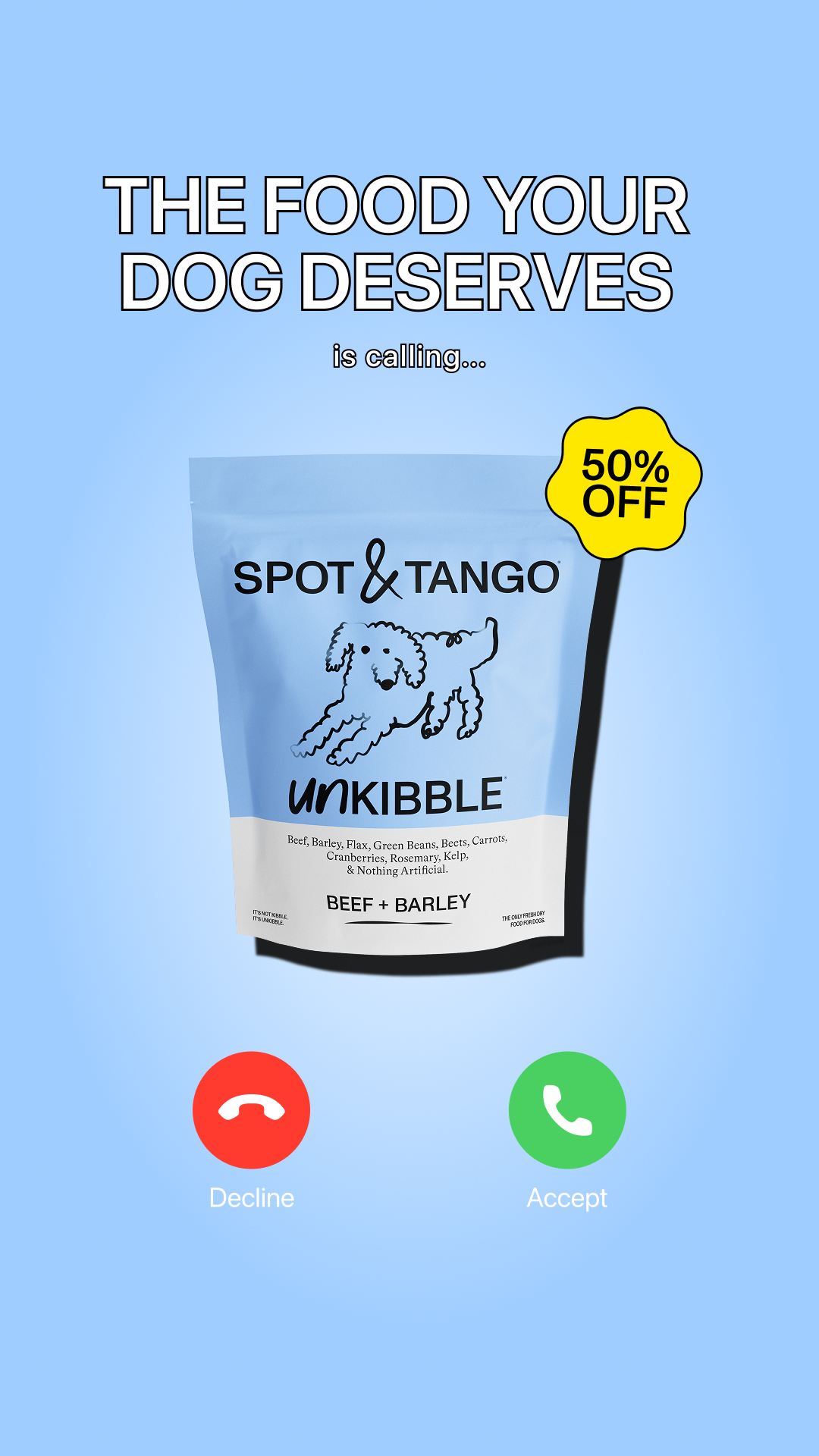 Spot and Tango Facebook ad