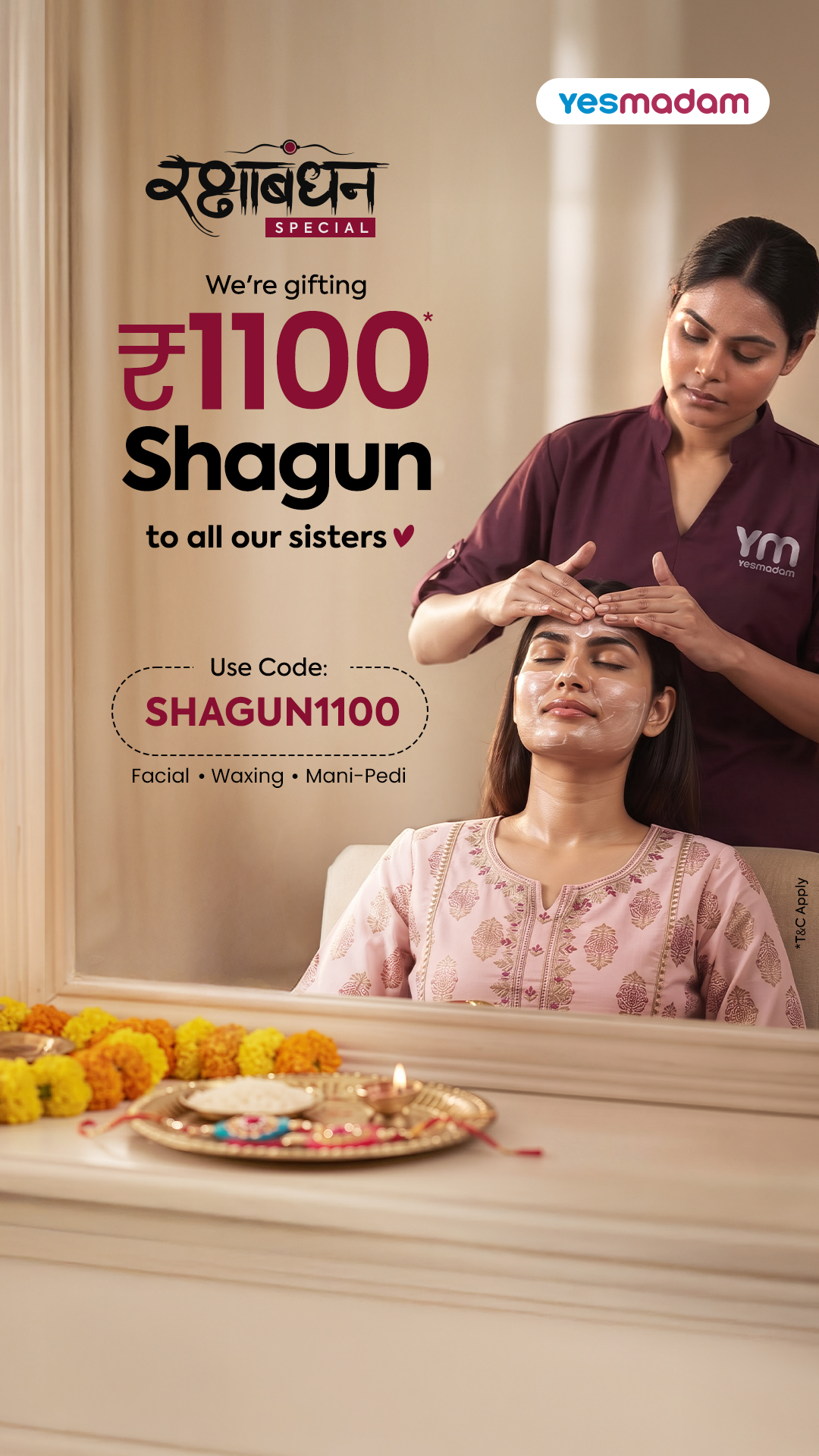 Yes Madam - Home Salon Facebook ad: India's #1 Smart Salon at Your Home