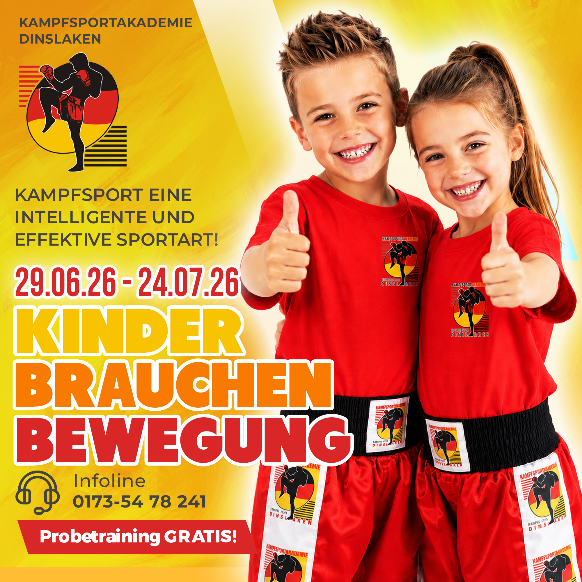 Kampfsportakademie Dinslaken Facebook ad: Sommer-Aktion vom 29.06.2026 bis zum 24.07.2026