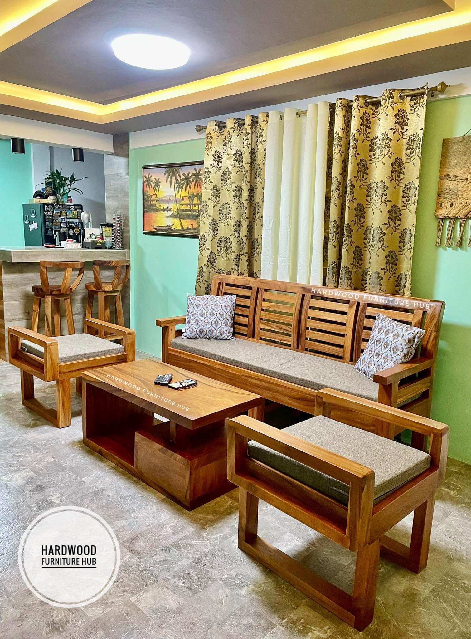 Hardwood Furniture Hub Facebook ad: Actual pics of our wooden sala sets delivered…