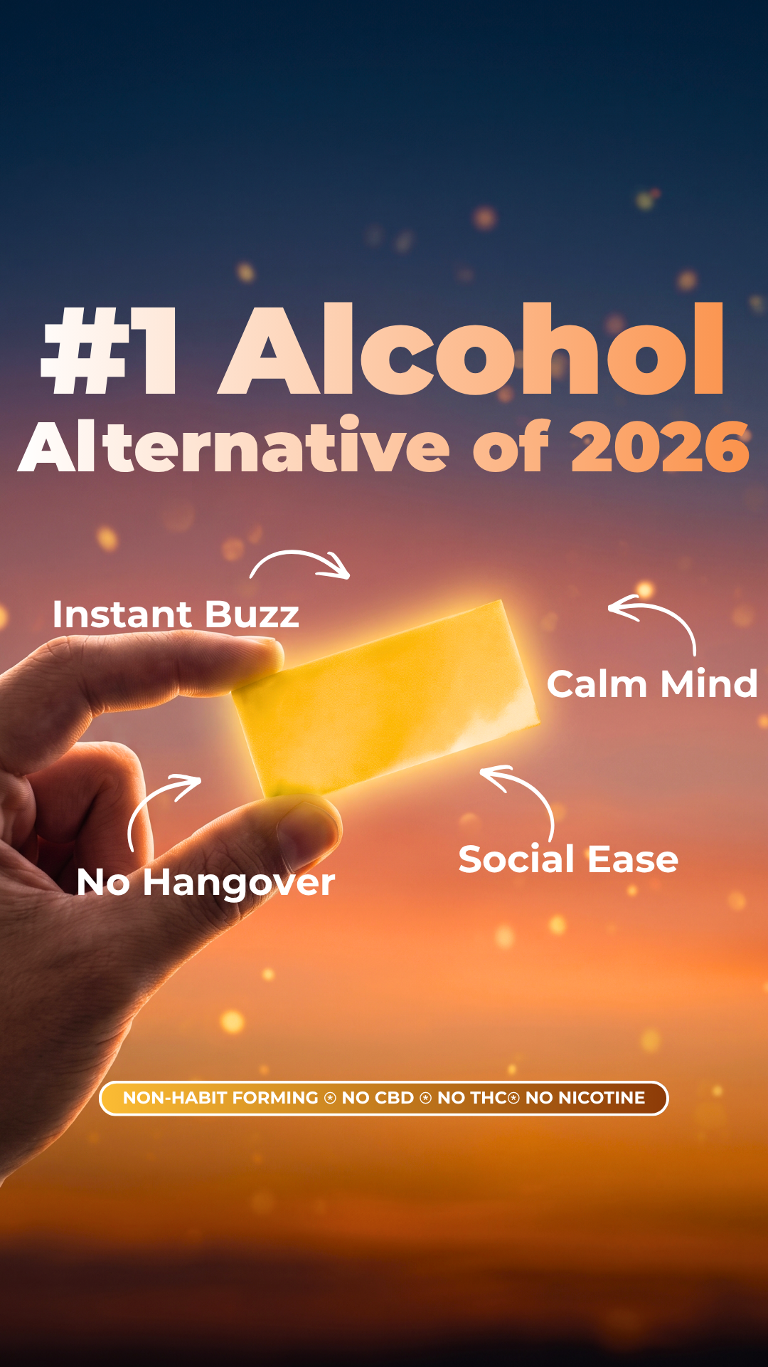 Vibestrips Facebook ad: Keep The Buzz, Ditch The Alcohol