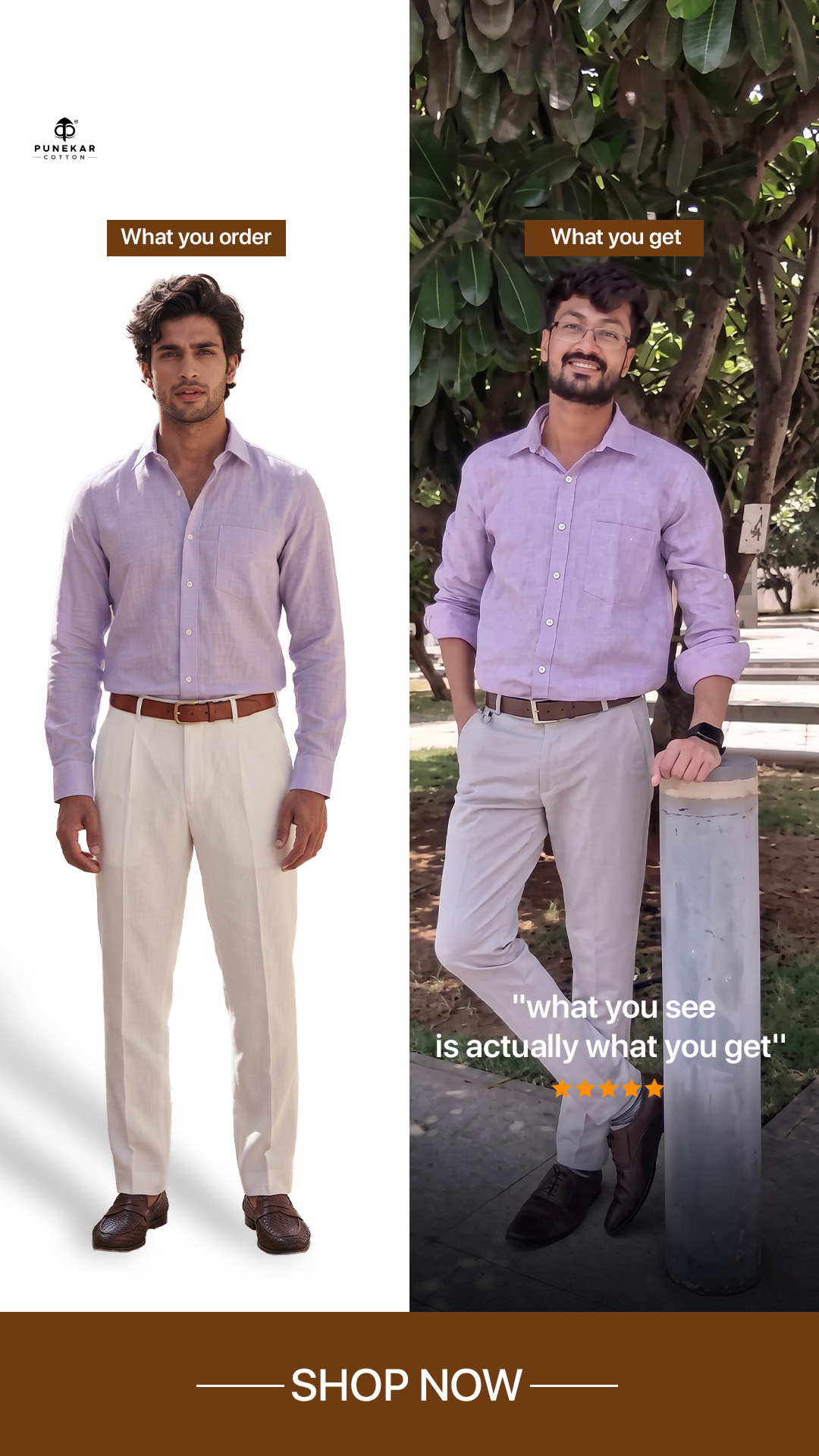 Punekar Cotton Facebook ad: 𝐋𝐞𝐬𝐬 𝐓𝐡𝐢𝐧𝐤𝐢𝐧𝐠. 𝐁𝐞𝐭𝐭𝐞𝐫 𝐃𝐫𝐞𝐬𝐬𝐢𝐧𝐠.