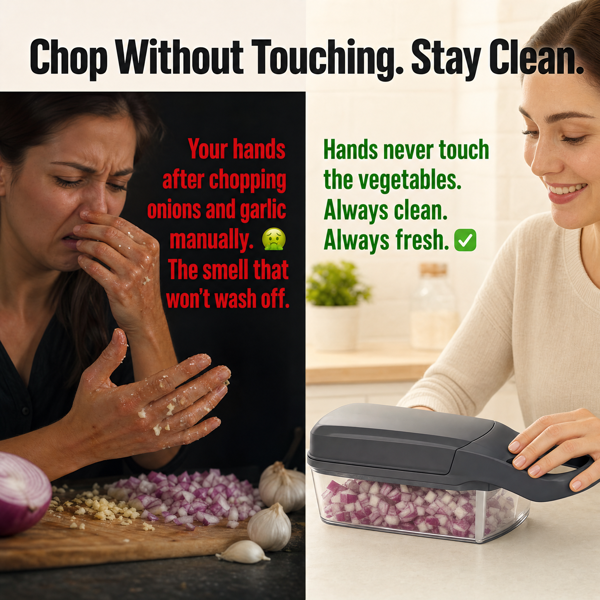Sherphine's Wonders Inc Facebook ad: No More Galic Hands. Ever.