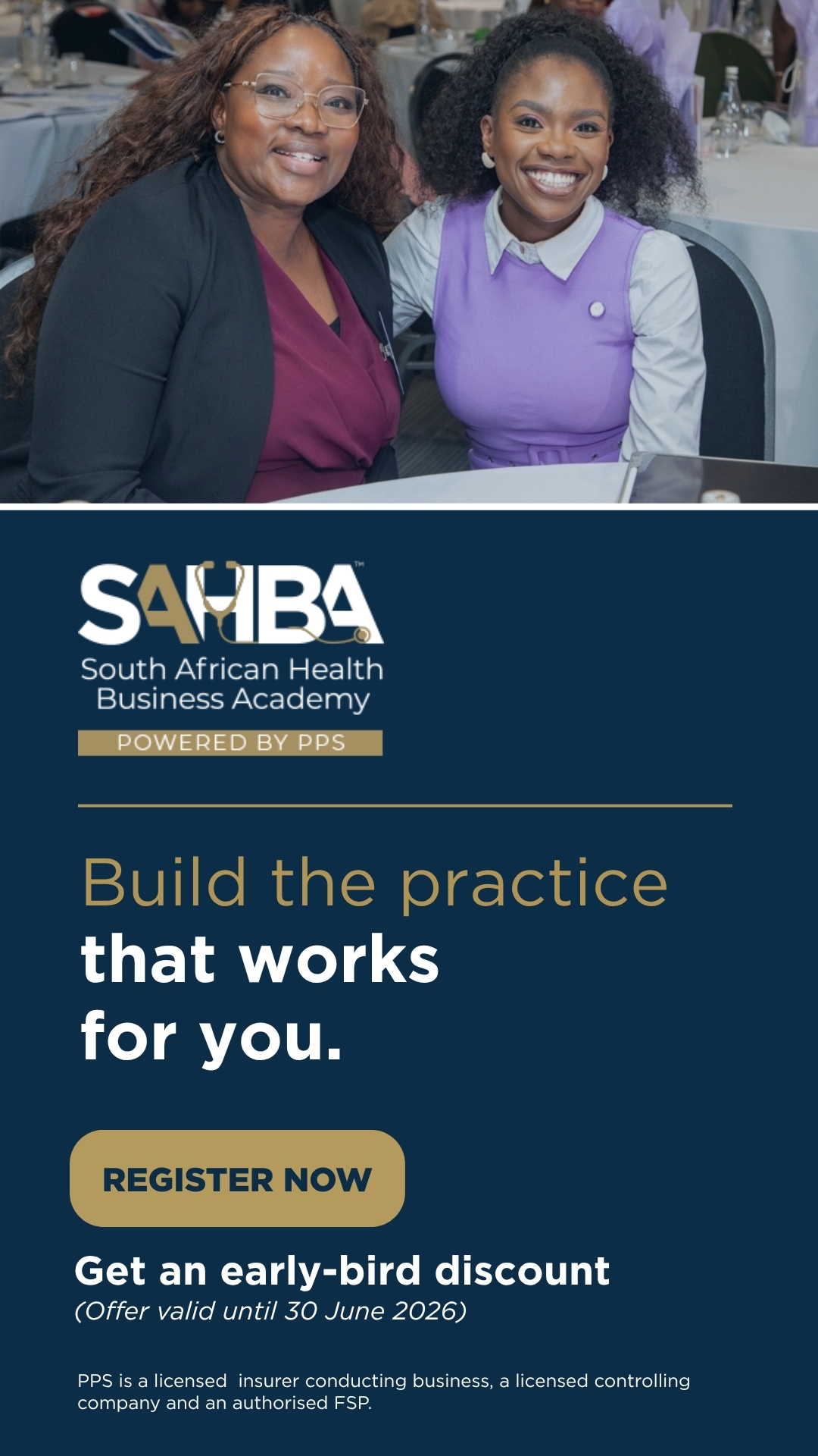 South African Health Business Academy - SAHBA Facebook ad from Jun 10, 2026
