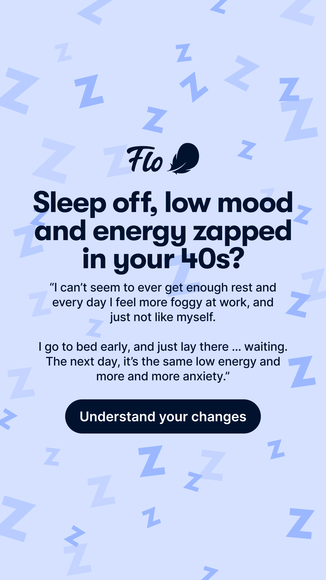 Flo Health App Facebook ad: Try Flo and never look back