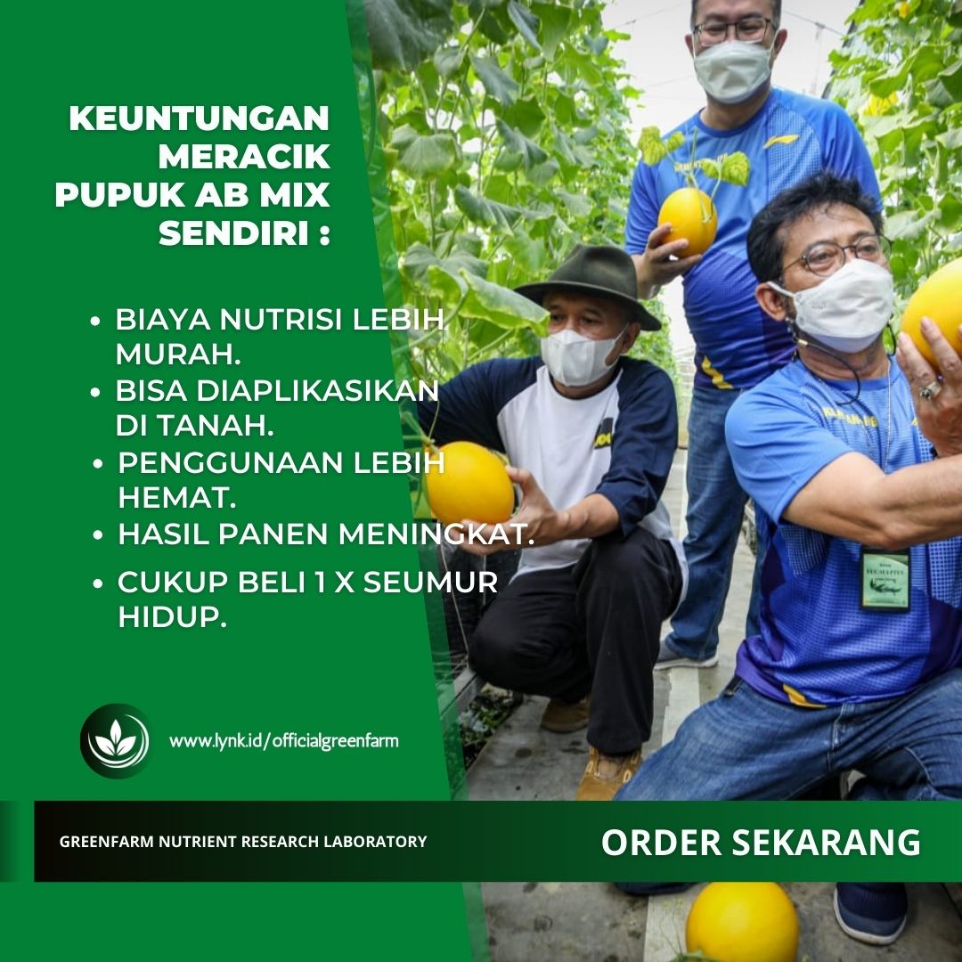Greenfarm Facebook ad: Racik AB Mix sendiri, lebih hemat, lebih murah.