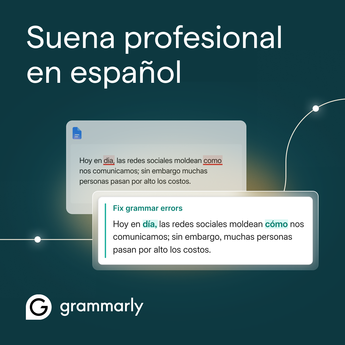 Grammarly Facebook ad