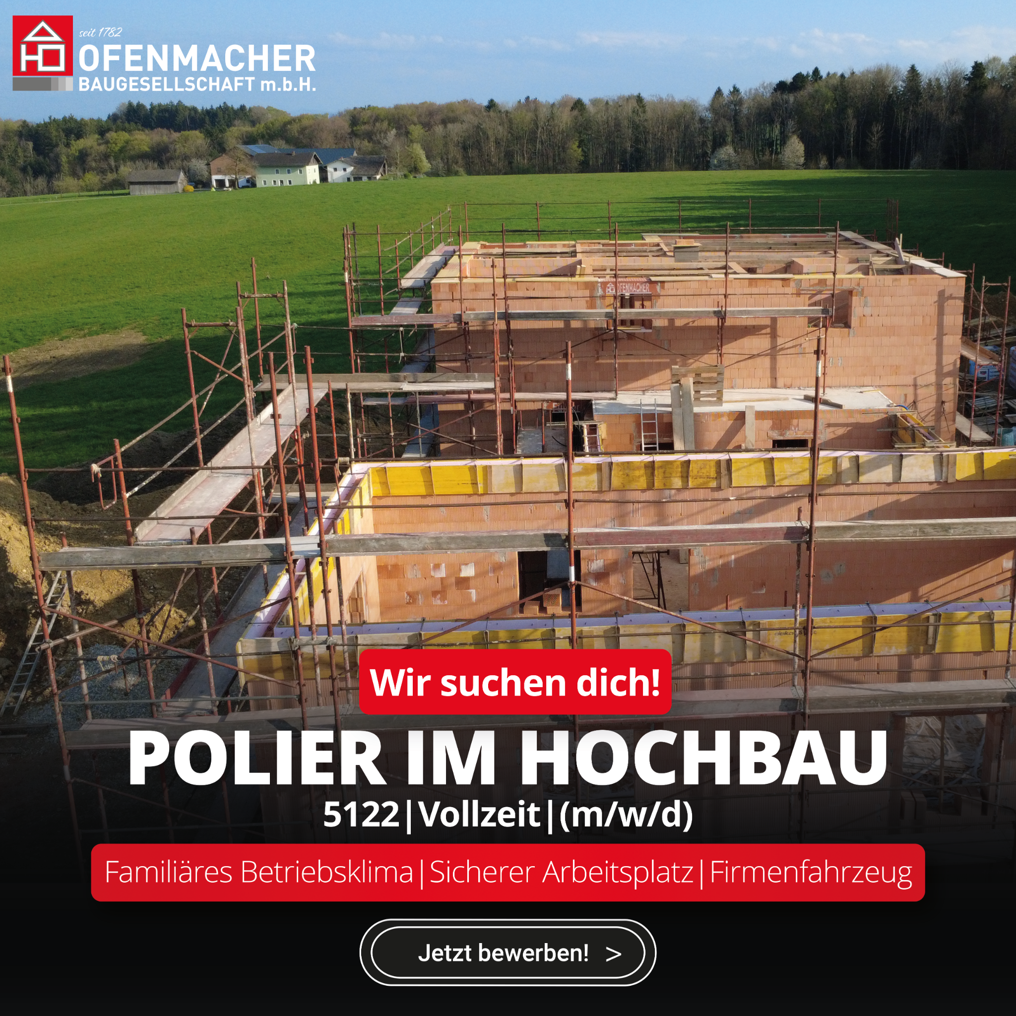 Ofenmacher Baugesellschaft Mbh Facebook ad: Polier im Hochbau (m/w/d) gesucht!