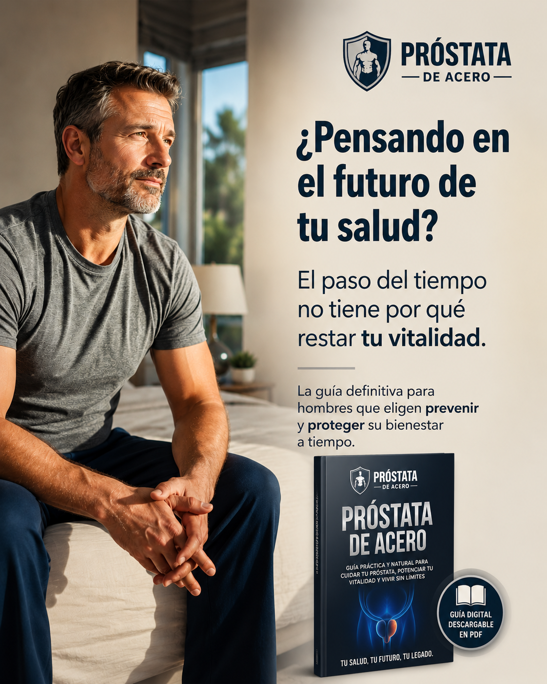 Motívate Día a Día Facebook ad: Método Próstata de Acero, Solo $12 USD