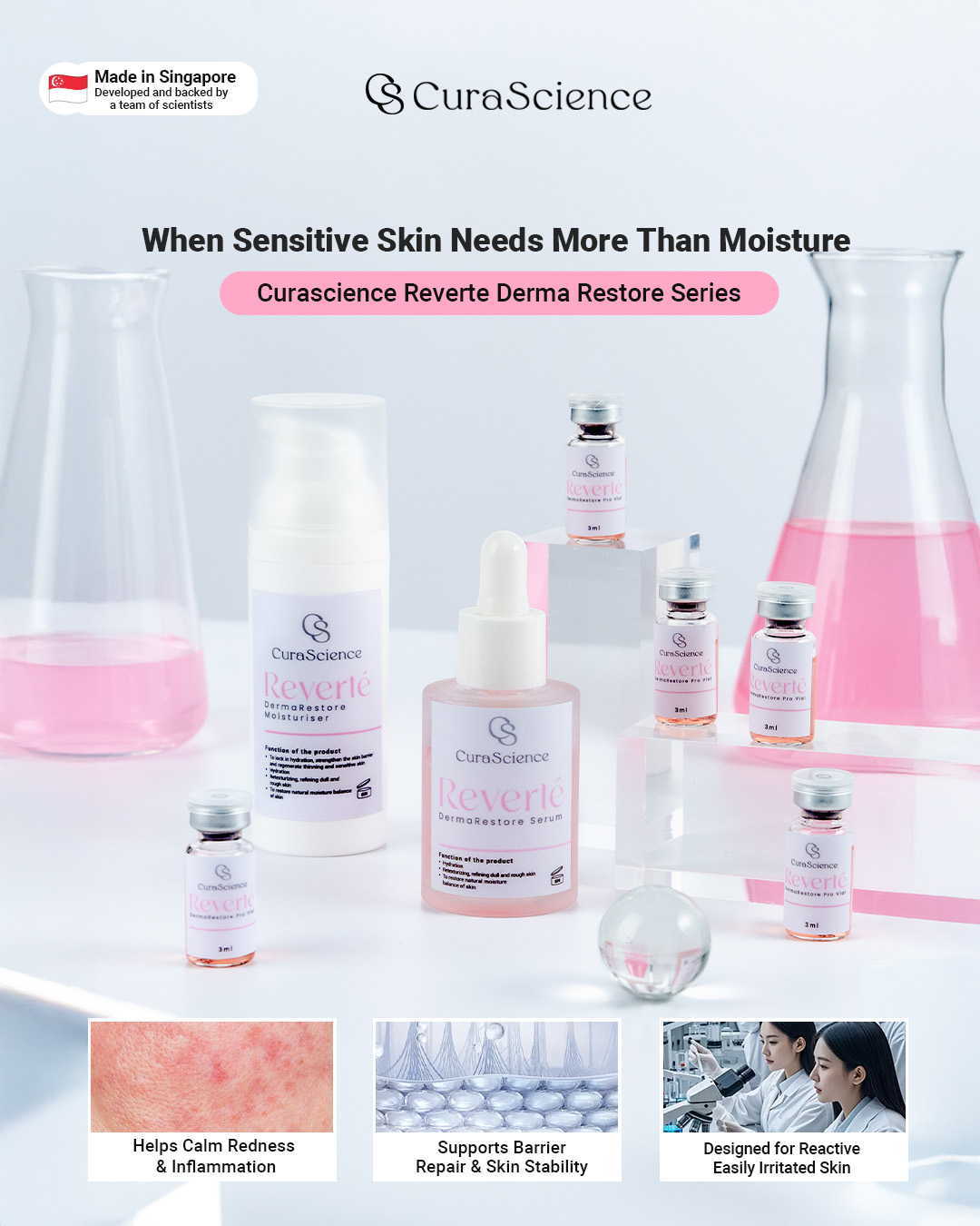 CS Curascience Facebook ad: Reverte DermaRestore, Barrier Repair Backed by Science