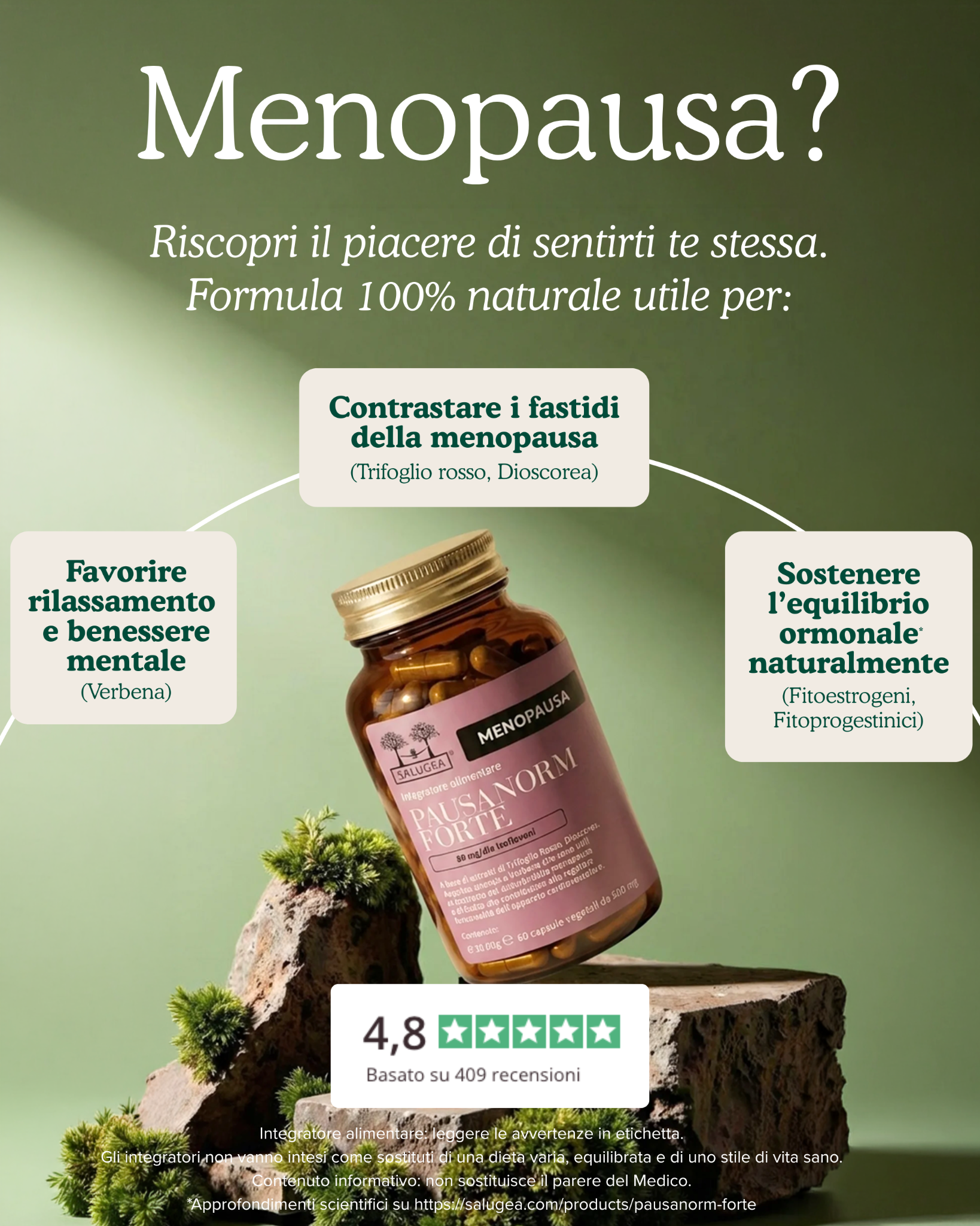 Salugea Facebook ad: Rimedi naturali per la Menopausa