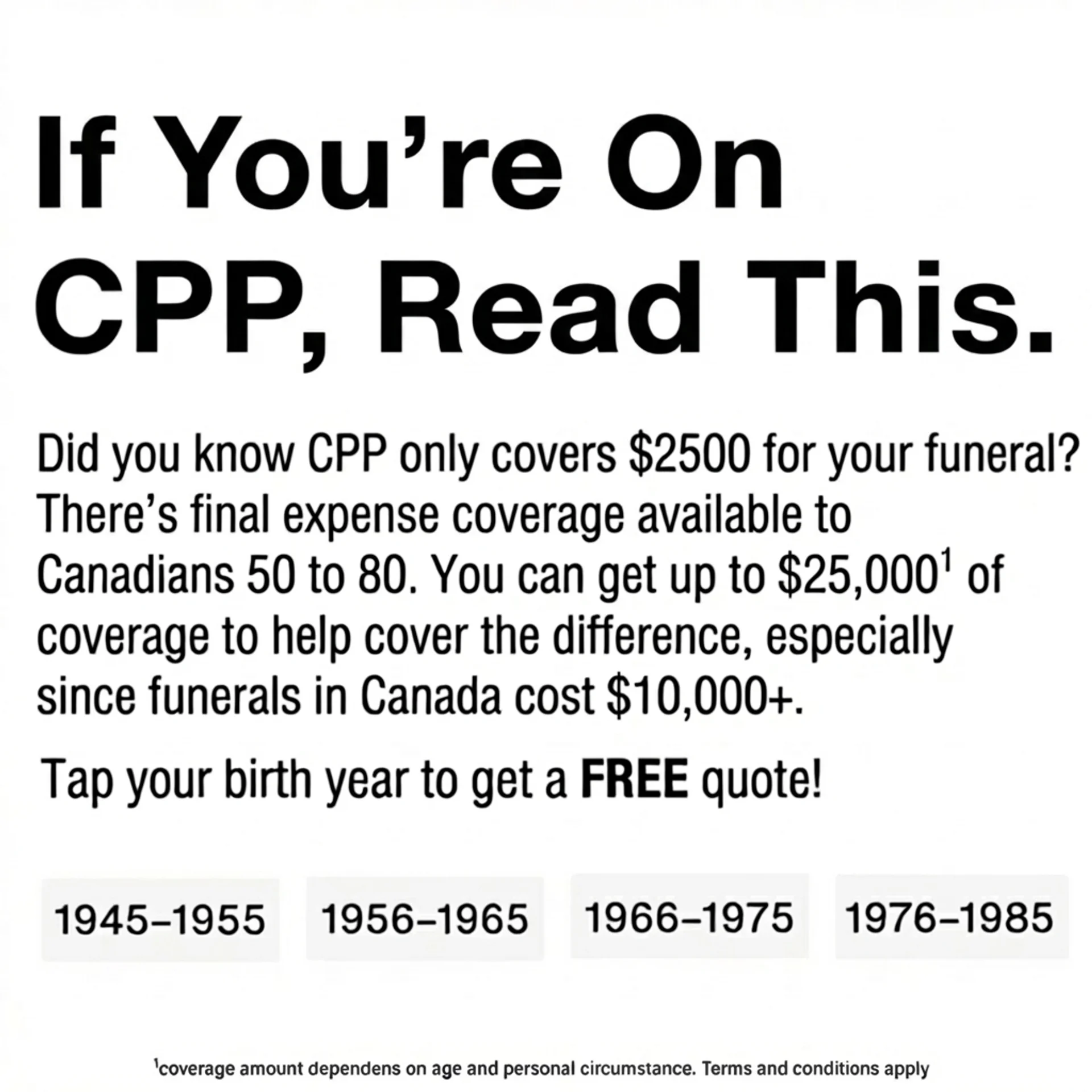 Ethan Johnson Facebook ad: Get Up To $250,000 In Coverage
