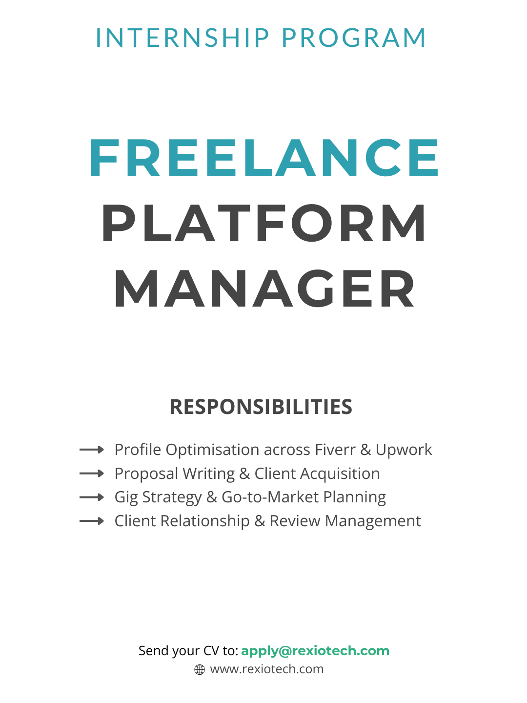 Rexio Tech Facebook ad: Freelance Platform Manage