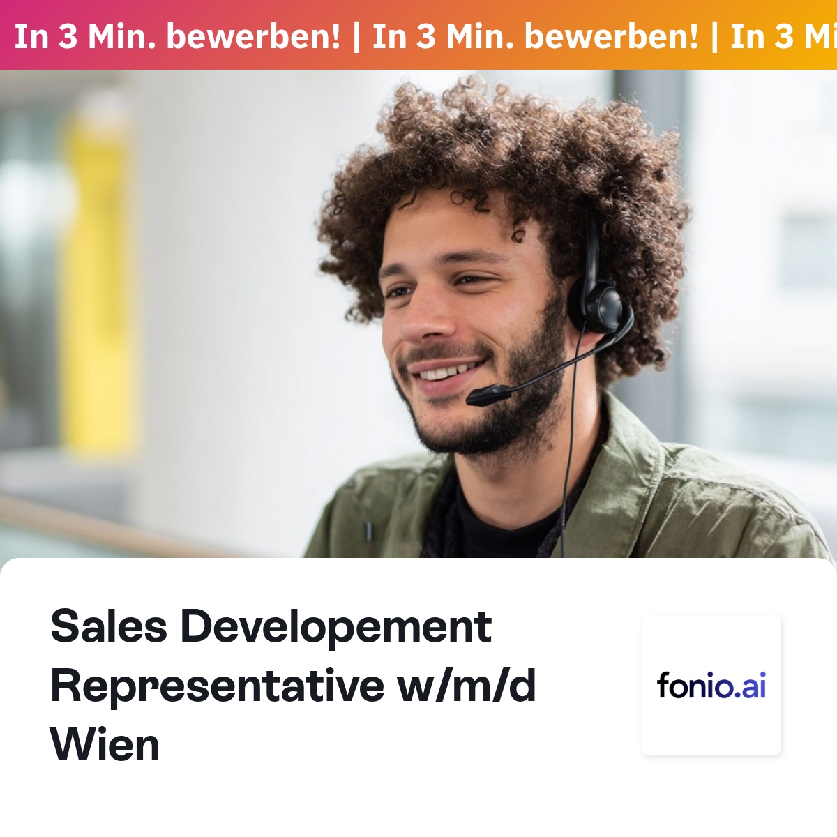 HeyJobs Österreich -Arbeitsmöglichkeiten in der Nähe Facebook ad: fonio GmbH sucht Dich!