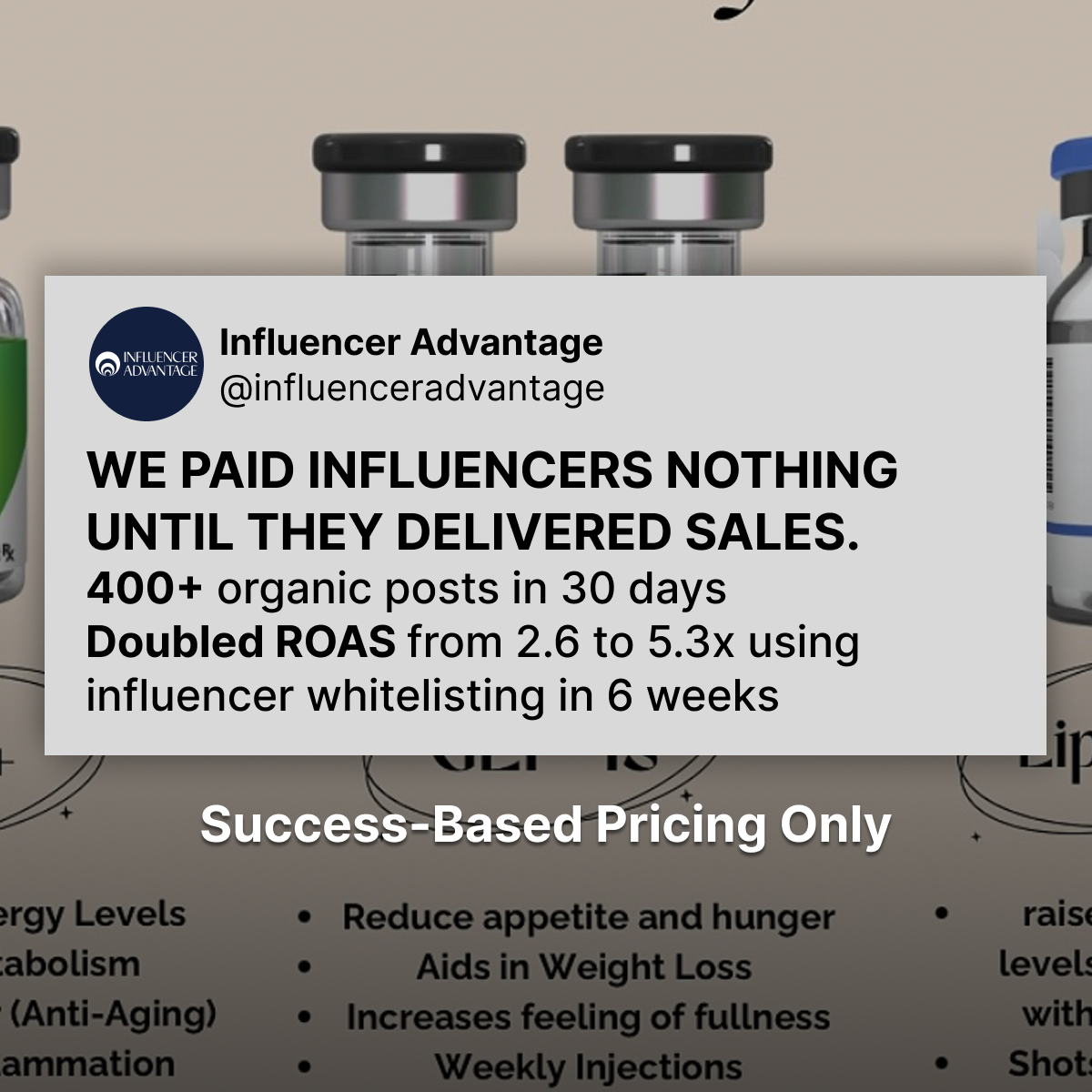 Influencer Advantage Facebook ad