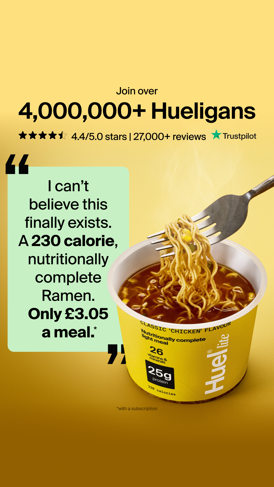 Huel Facebook ad