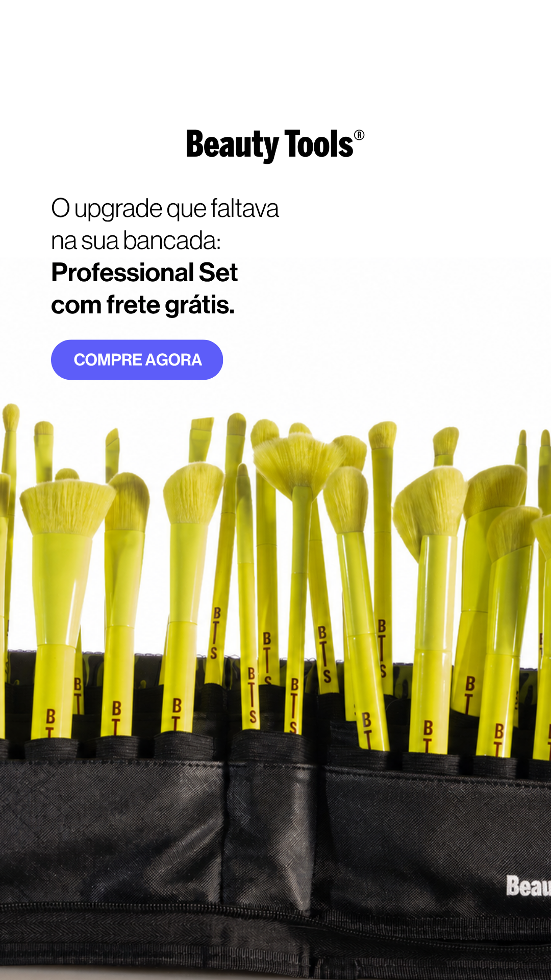 Beauty Tools Facebook ad: O nível da sua maquiagem começa pelas ferramentas.
