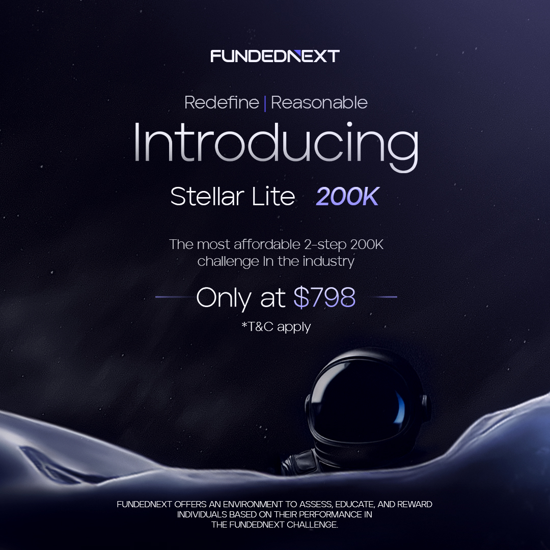 FundedNext Global Facebook ad: Stellar Lite 200k - industry-best plan