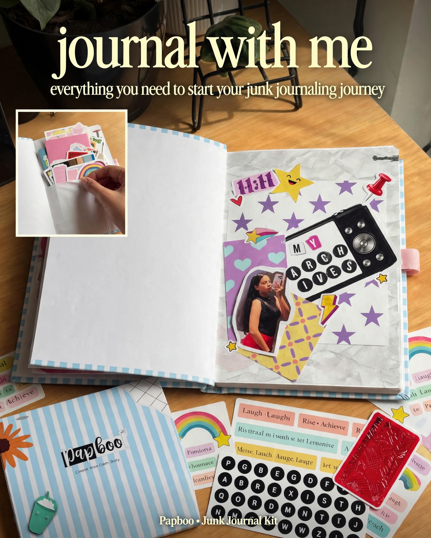 Papboo Facebook ad: What if you could start junk journaling today?