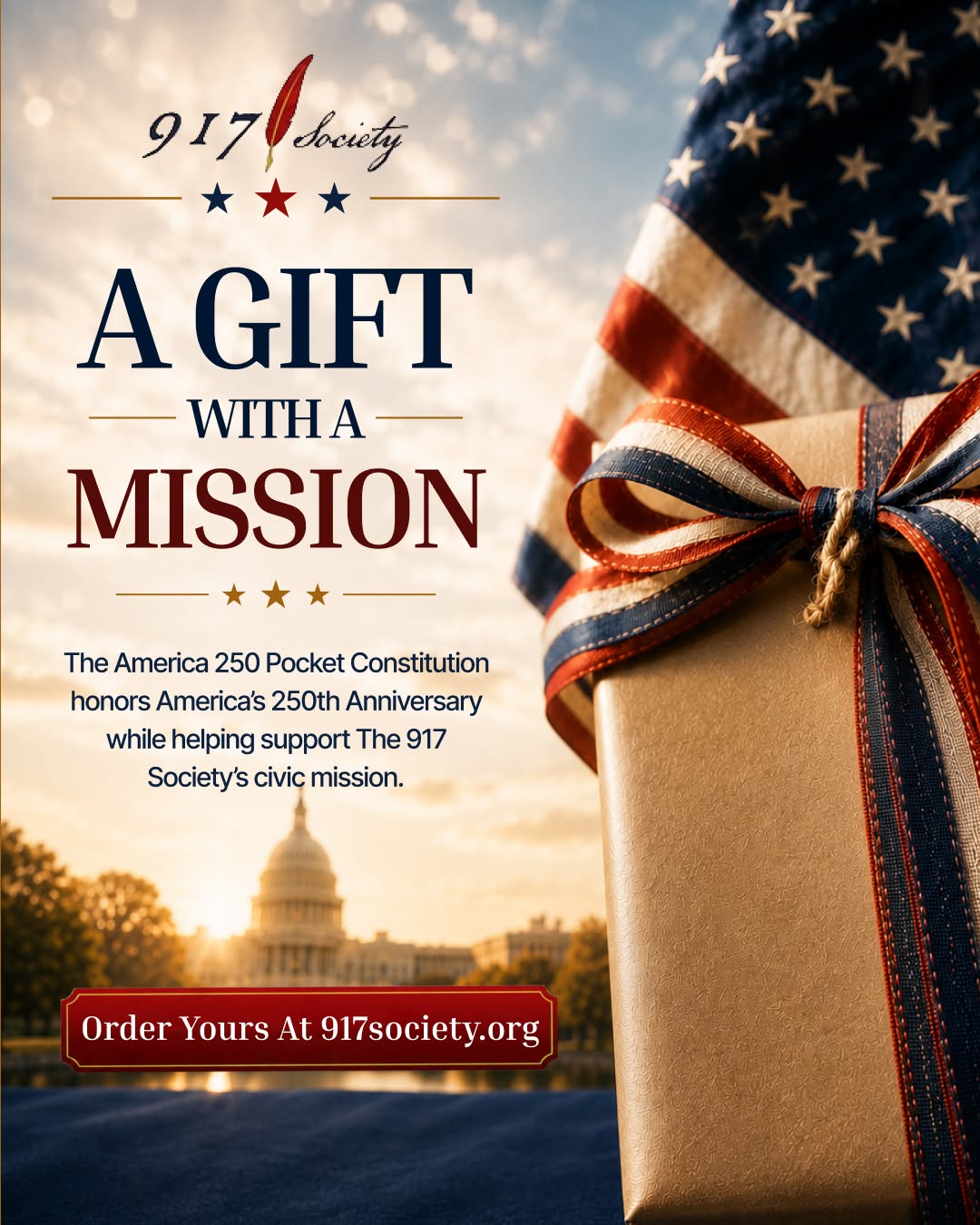 The 917 Society - Non-Profit Facebook ad: America 250 Pocket Constitution