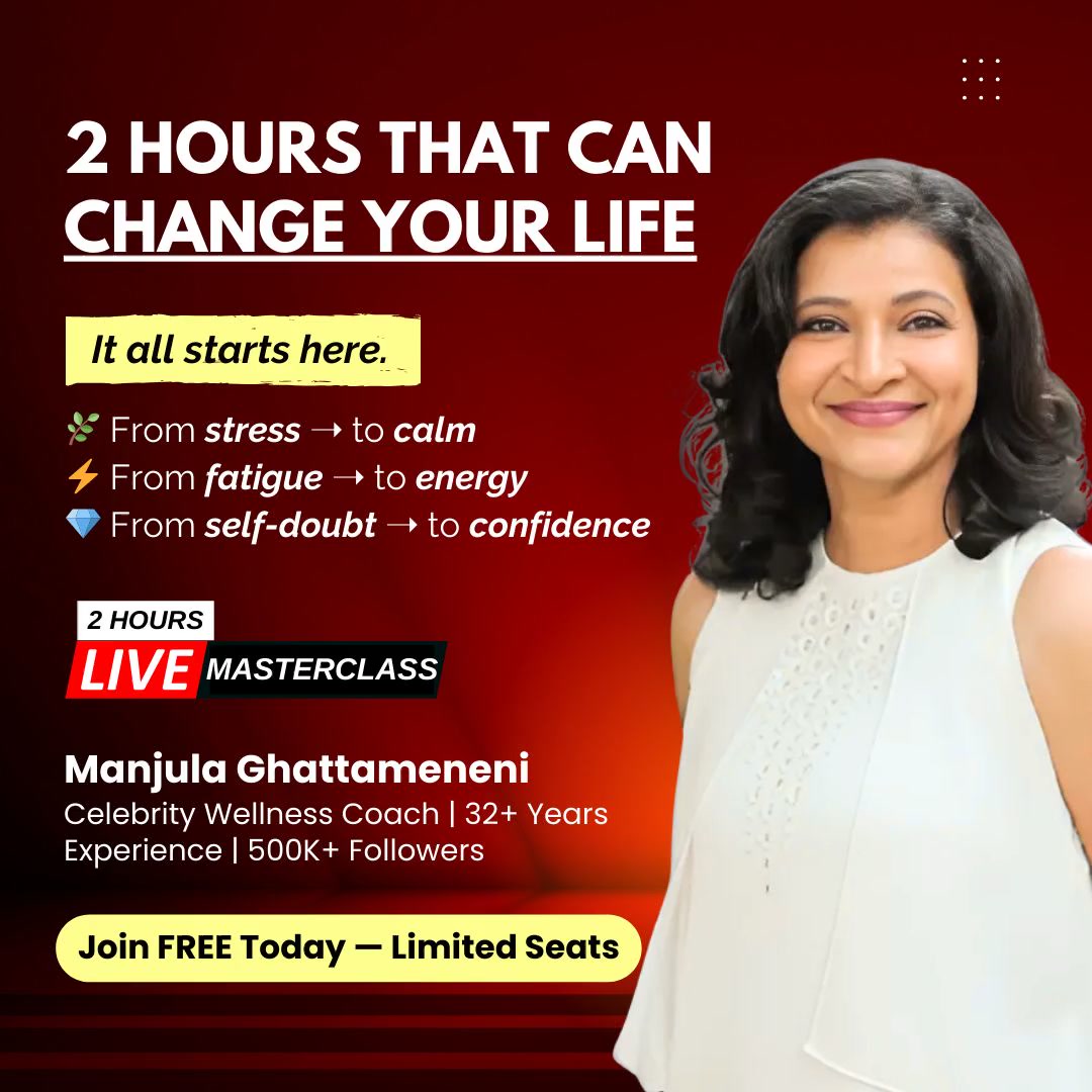 Manjula Ghattamaneni Facebook ad: 32 Years. 3 Practices. 1 Free Class