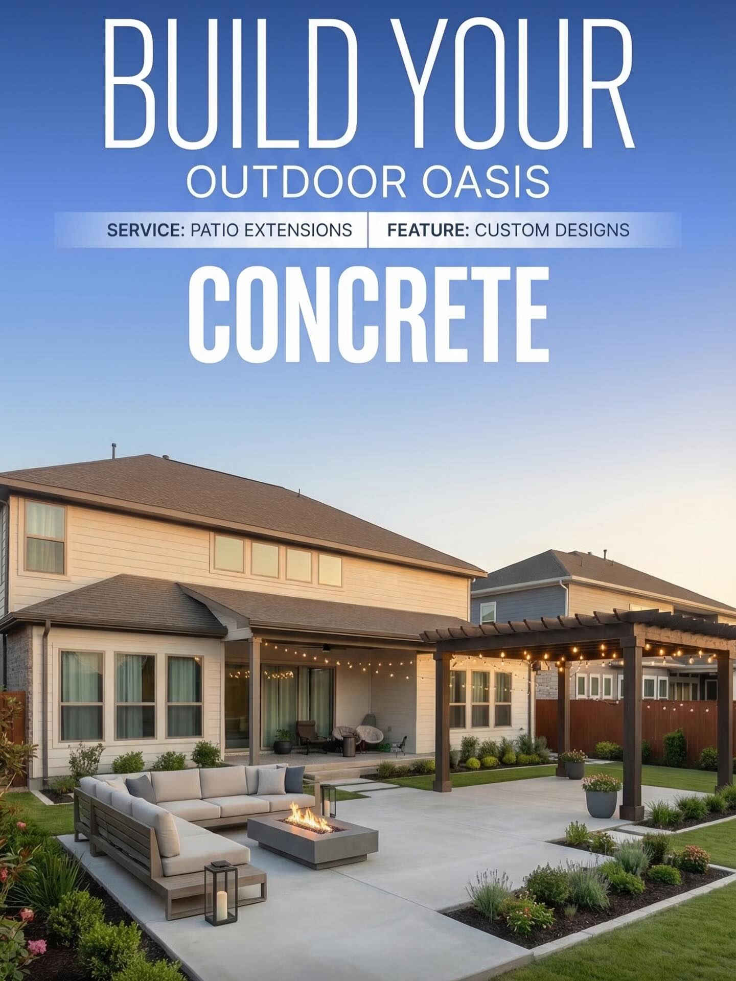 Absolut Concrete Facebook ad: Transform your outdoor space with a stunning patio…
