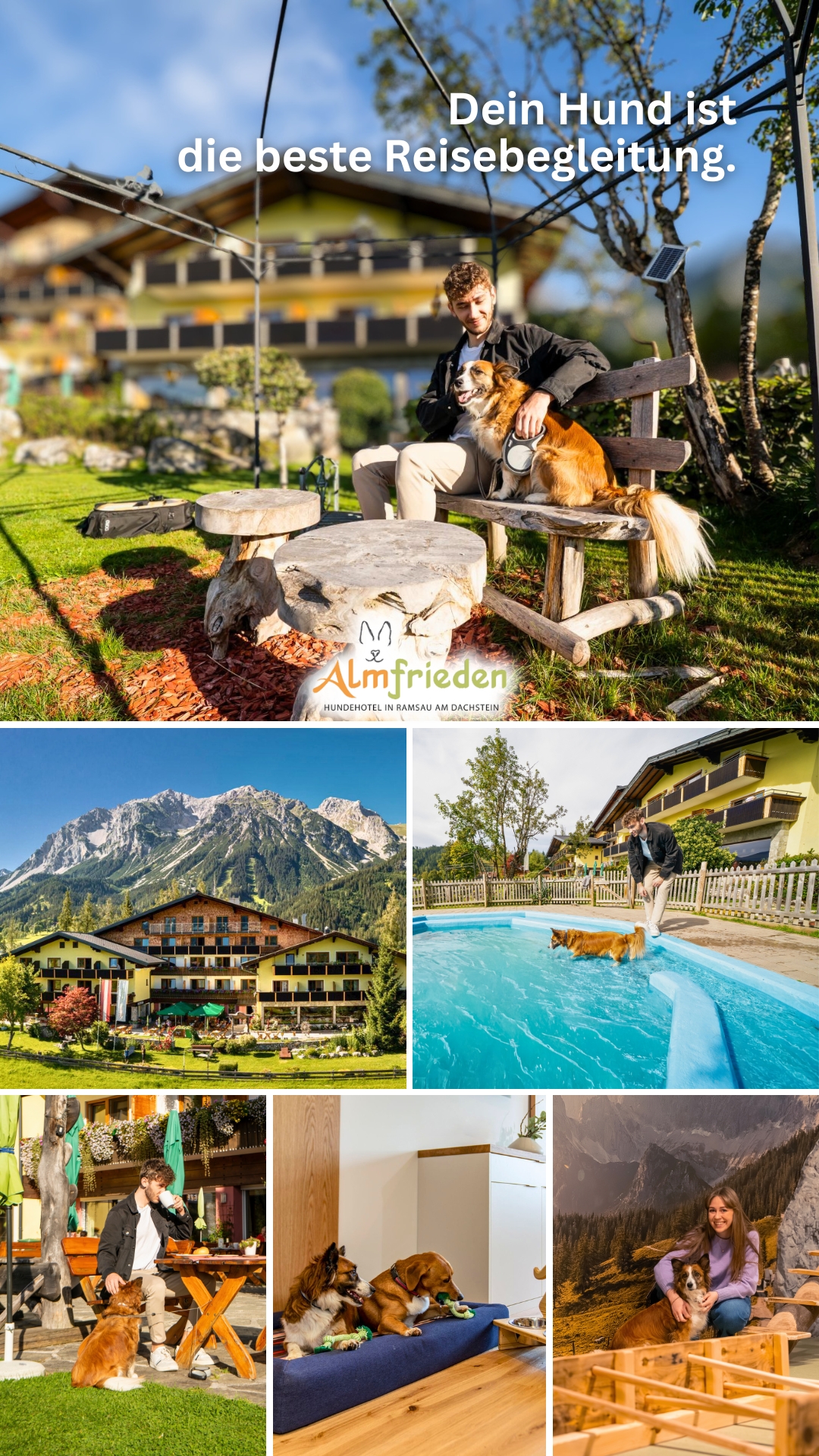 Almfrieden Hotel & Romantikchalet Facebook ad: Deine Auszeit mit Hund