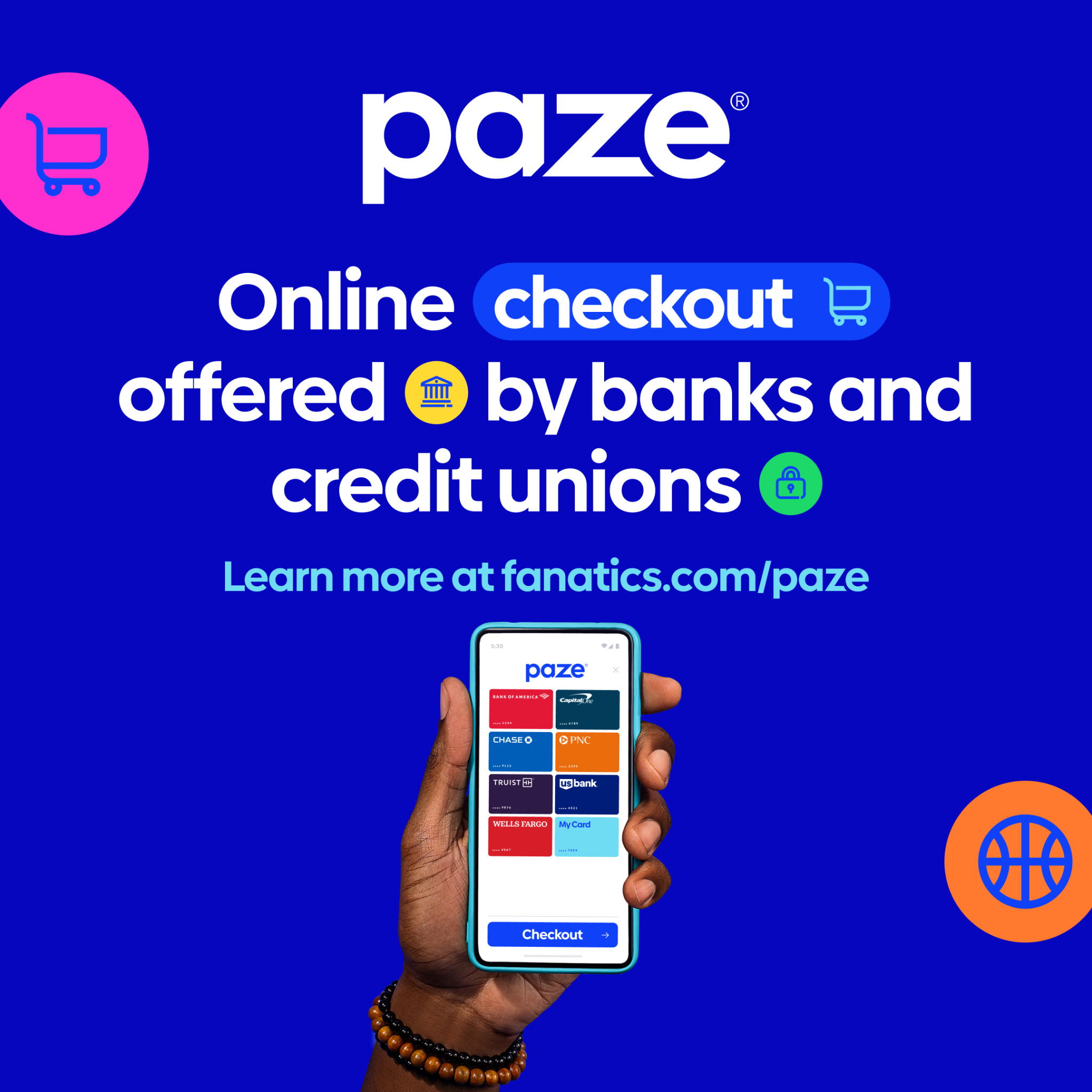 Paze Facebook ad: Basketball fans! Score big with code PAZEPERKS +…