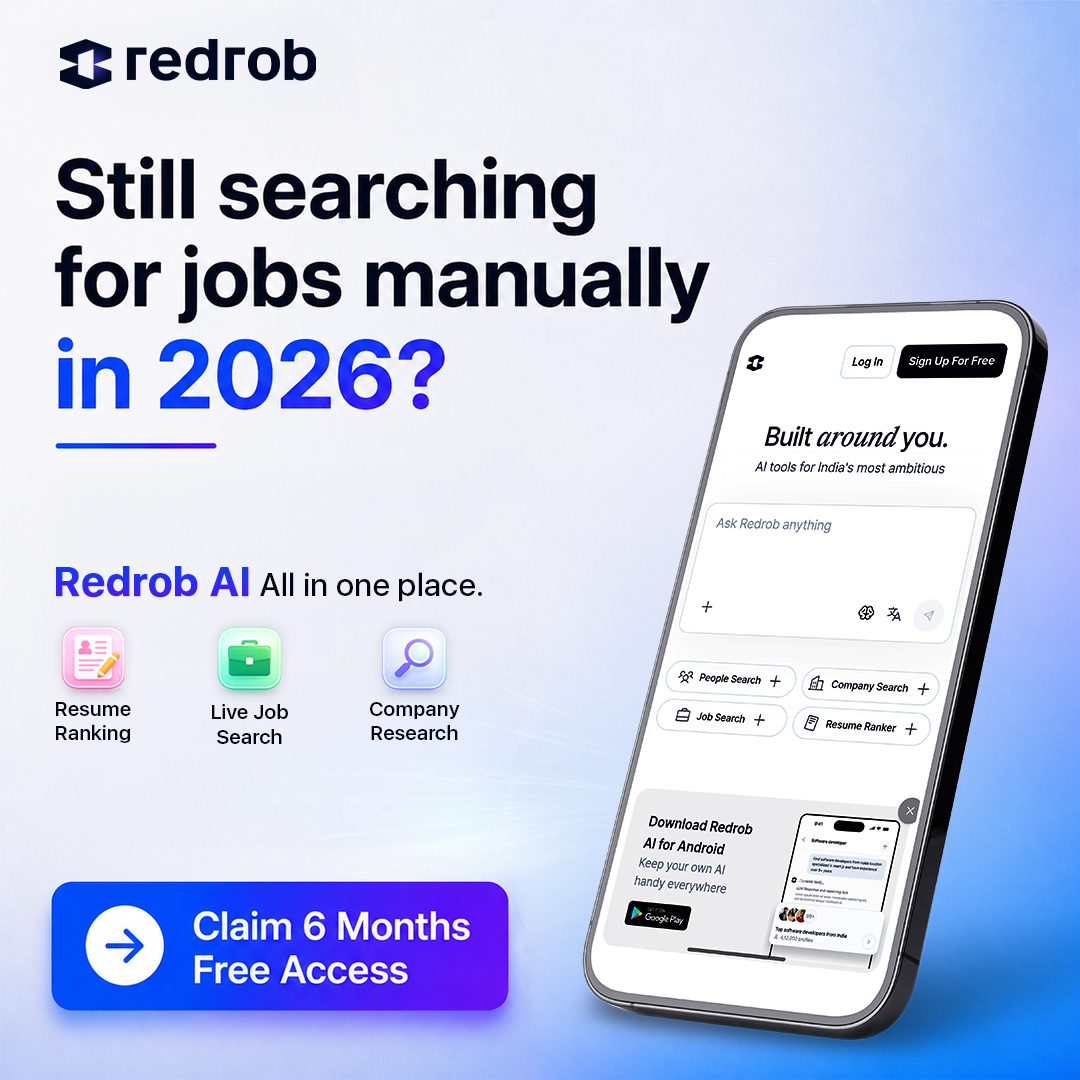 Redrob Facebook ad: Get 6 Months Free Access