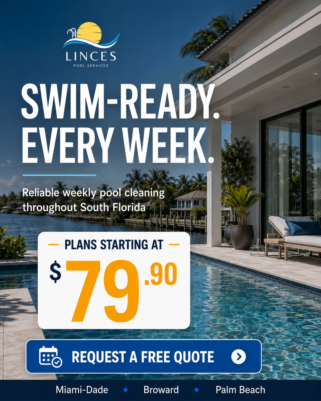 Lince's Pool Services Facebook ad